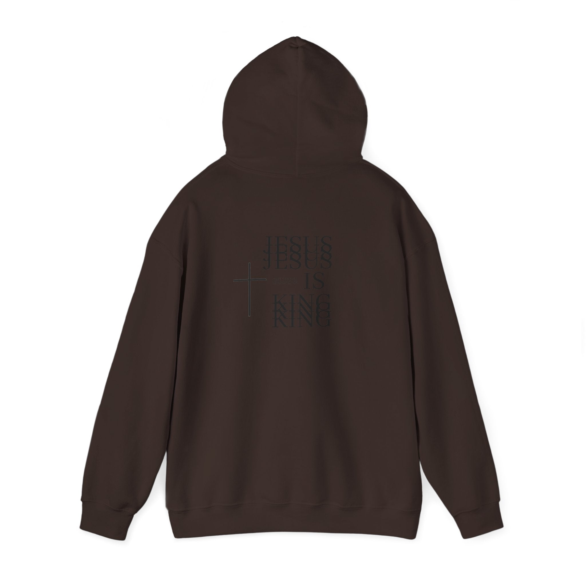 Jesus Is King Hoodie — Minimal Cross Christian Faith Sweatshirt