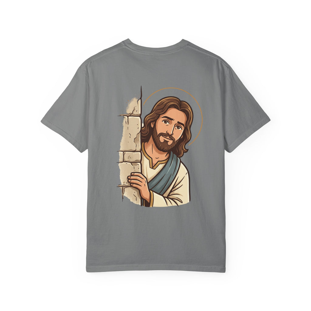 Jesus Peeking T‑Shirt — "Would Jesus do that?" Christian Graphic Tee