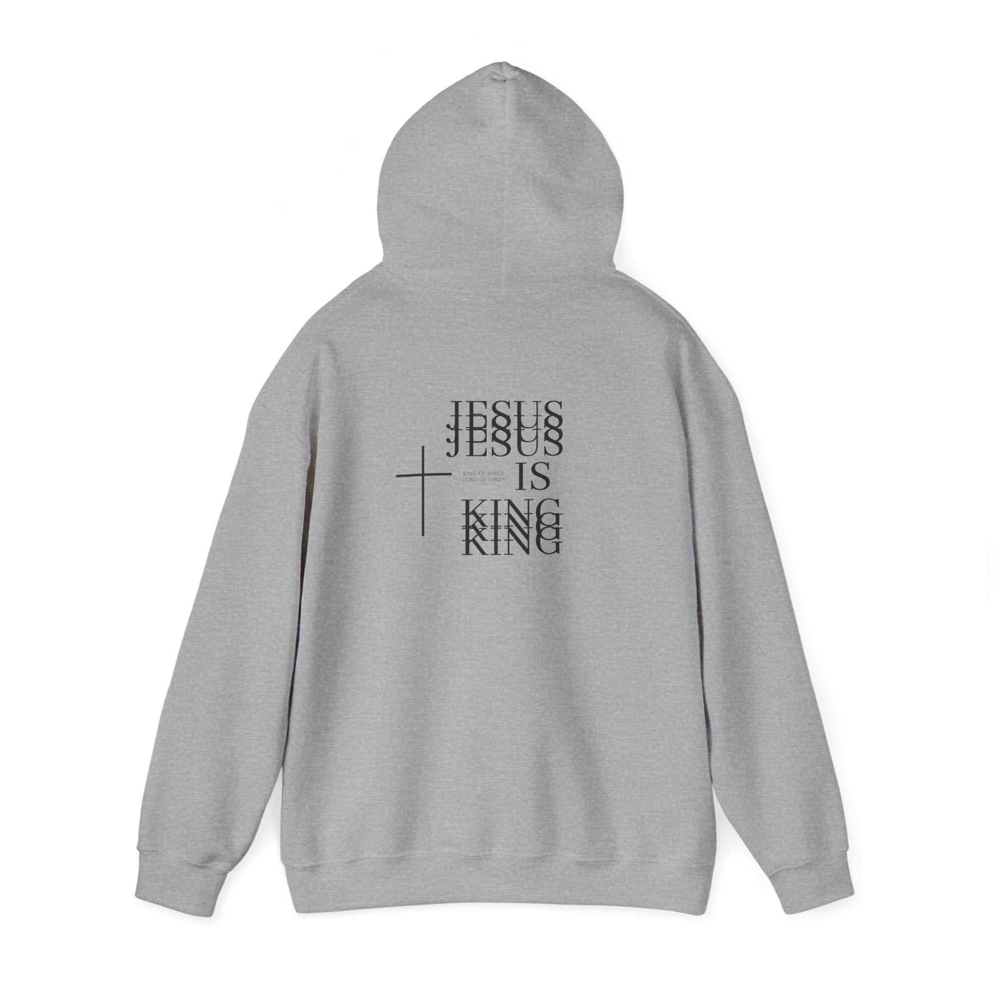 Jesus Is King Hoodie — Minimal Cross Christian Faith Sweatshirt