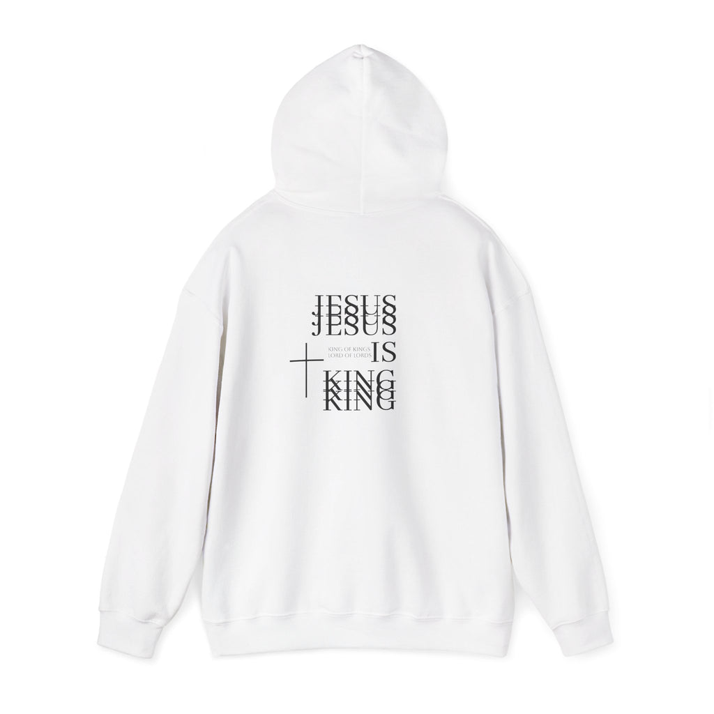Minimal Cross Hoodie — Small Chest Cross Graphic Pullover