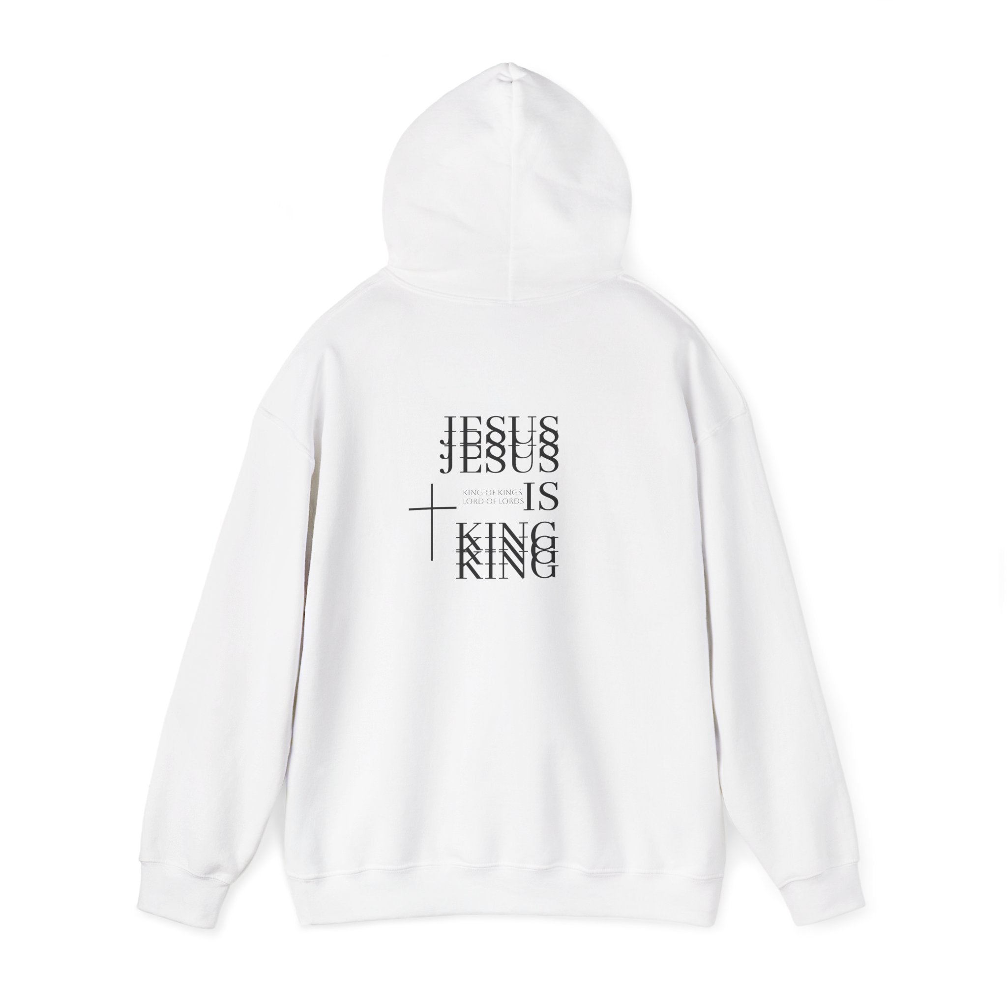 Minimal Cross Hoodie — Small Chest Cross Graphic Pullover
