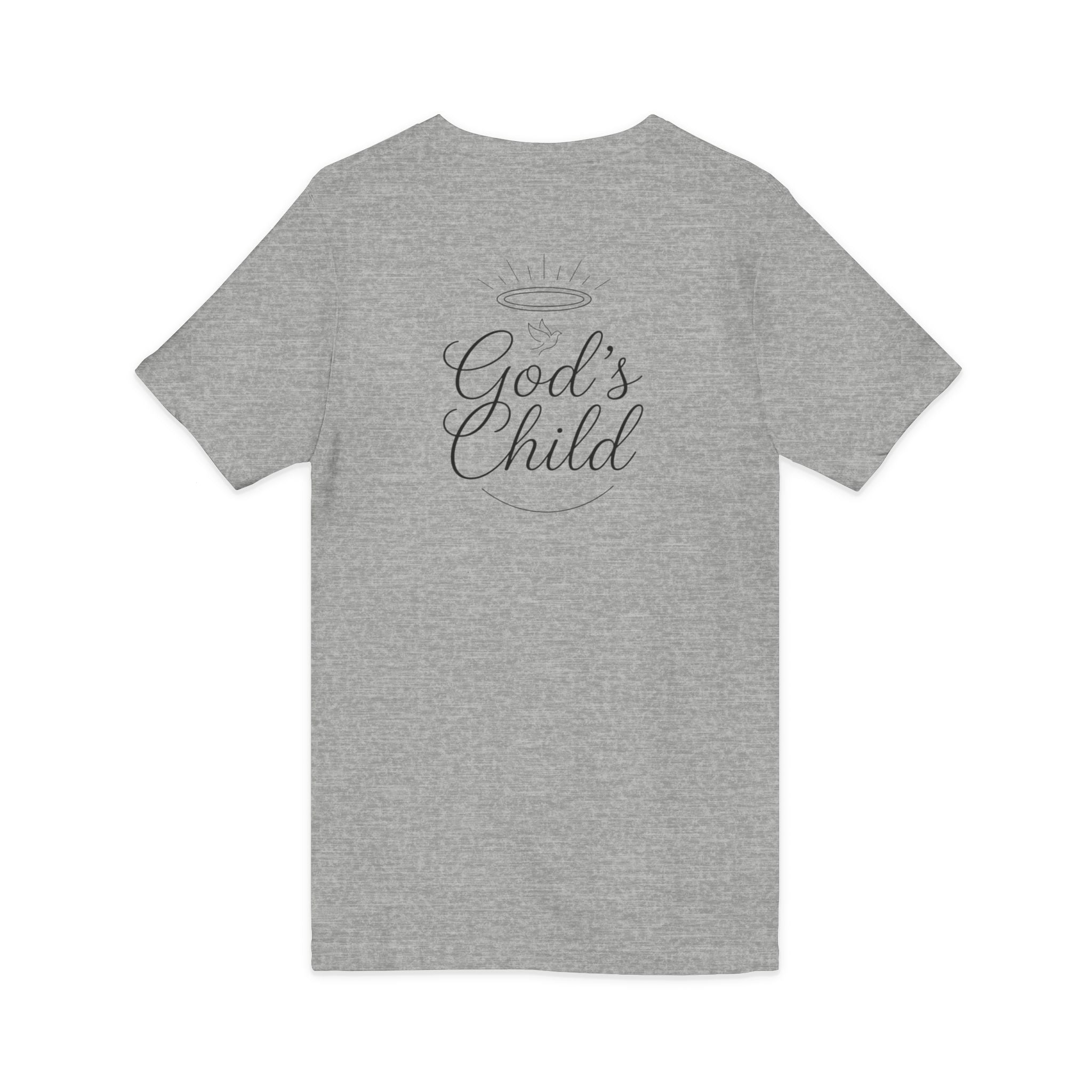God's Child V-Neck Tee — Minimal Cross Christian Faith T-Shirt