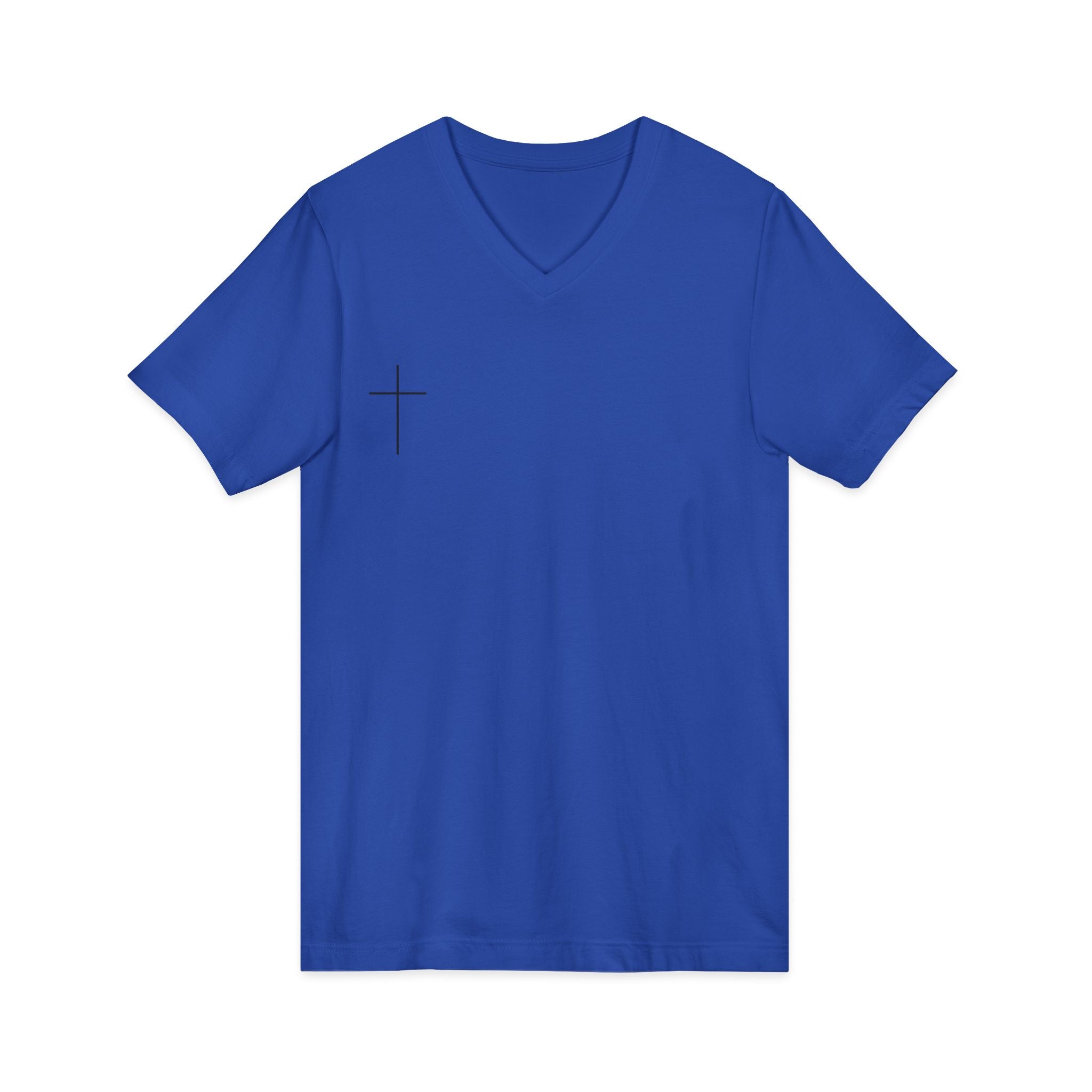 God's Child V-Neck Tee — Minimal Cross Christian Faith T-Shirt