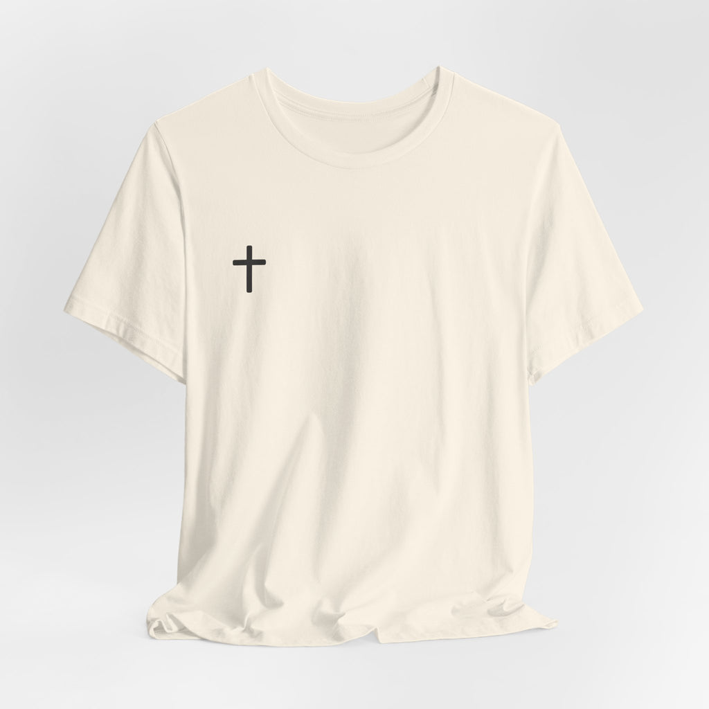 Minimal Cross Tee – Small Chest Christian Cross T‑Shirt