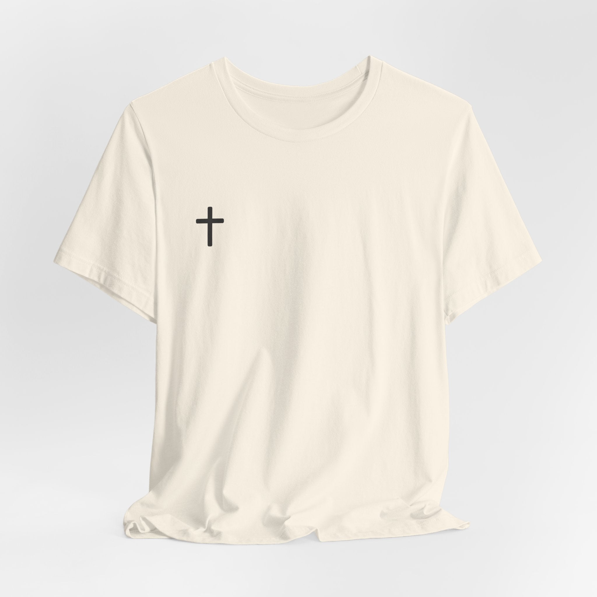 Minimal Cross Tee – Small Chest Christian Cross T‑Shirt