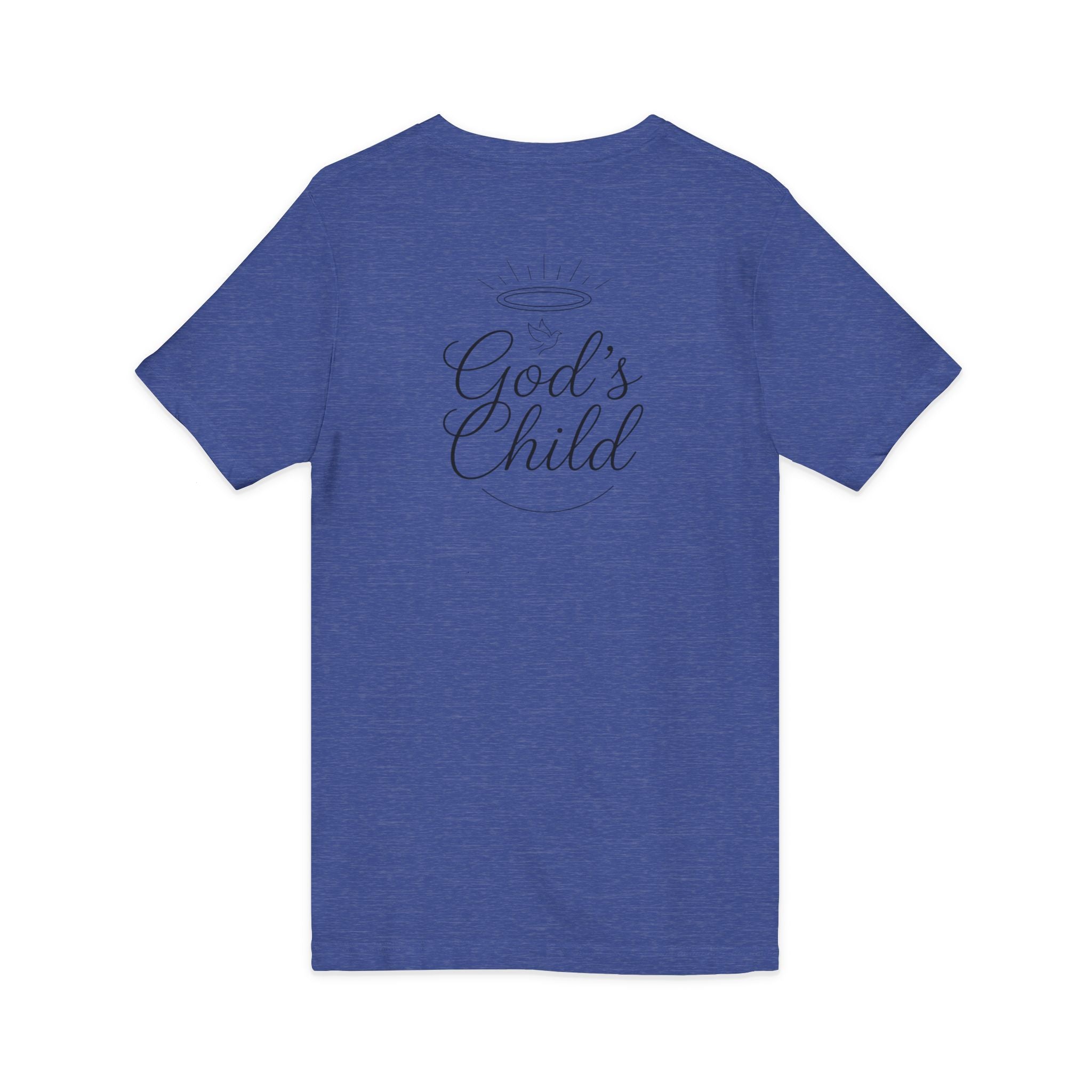 God's Child V-Neck Tee — Minimal Cross Christian Faith T-Shirt