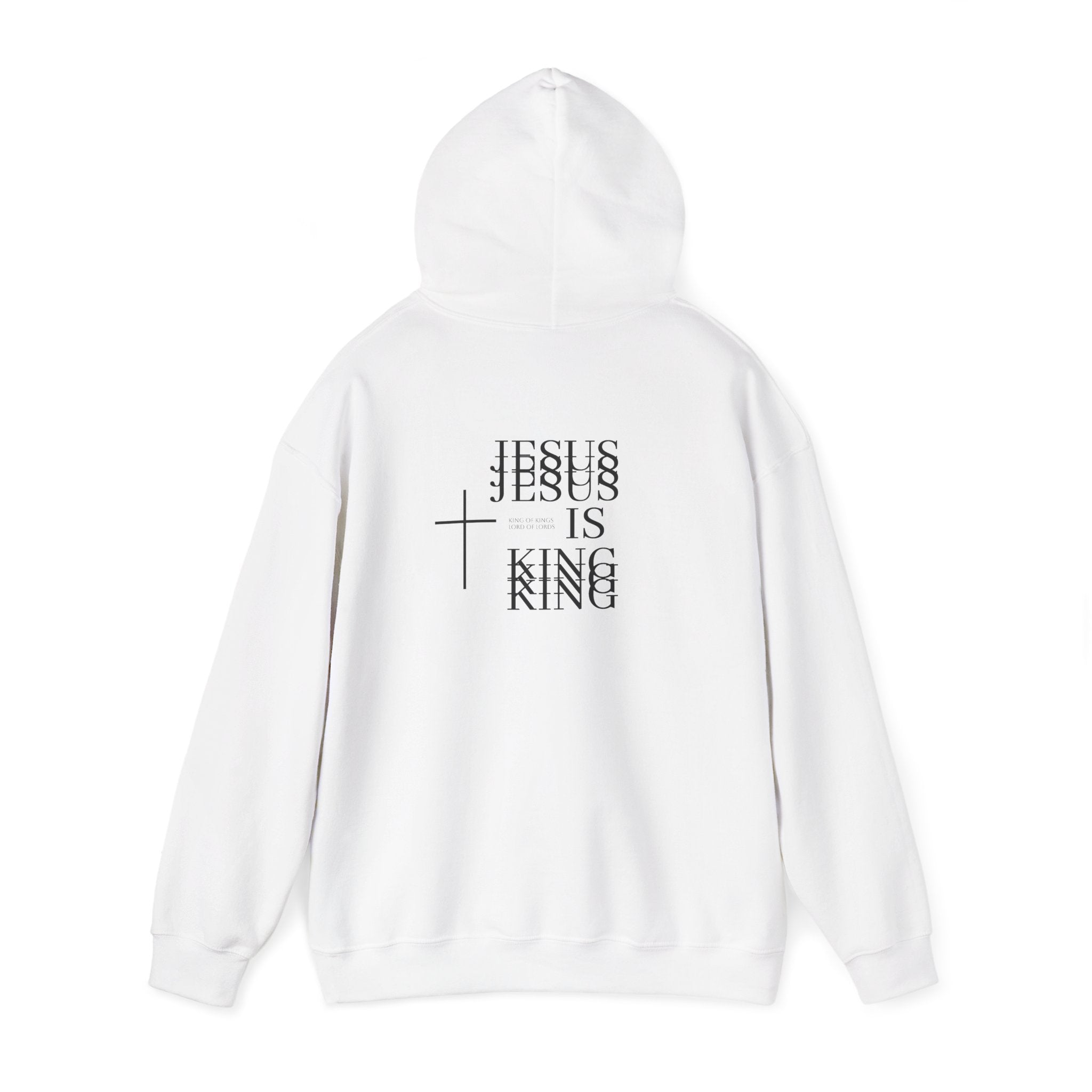 Jesus Is King Hoodie — Minimal Cross Christian Faith Sweatshirt