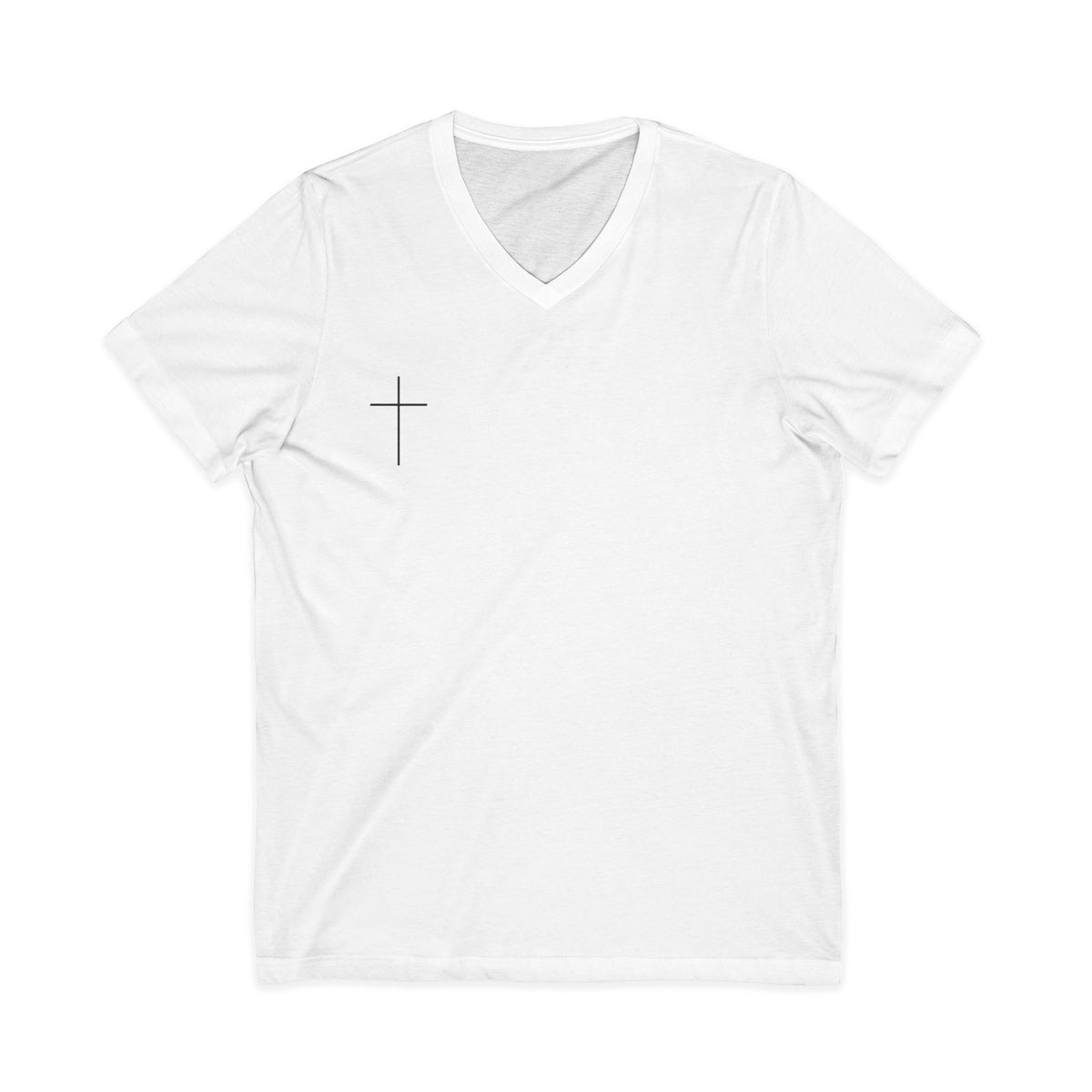 God's Child V-Neck Tee — Minimal Cross Christian Faith T-Shirt