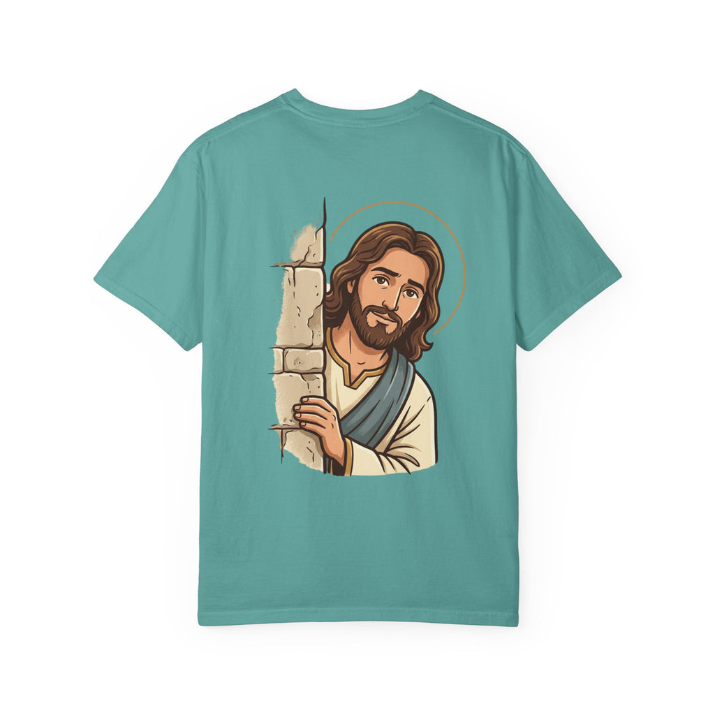 Jesus Peeking T‑Shirt — "Would Jesus do that?" Christian Graphic Tee