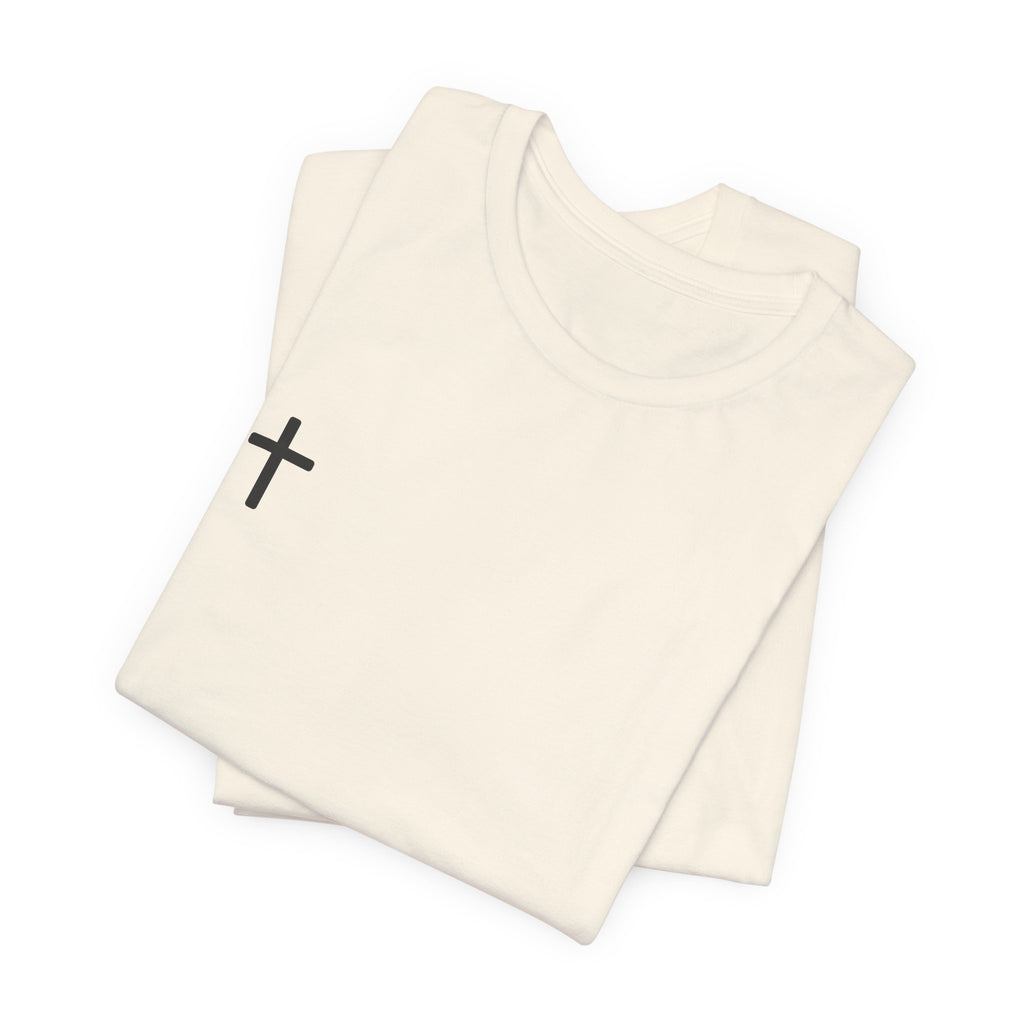 Minimal Cross Tee – Small Chest Christian Cross T‑Shirt
