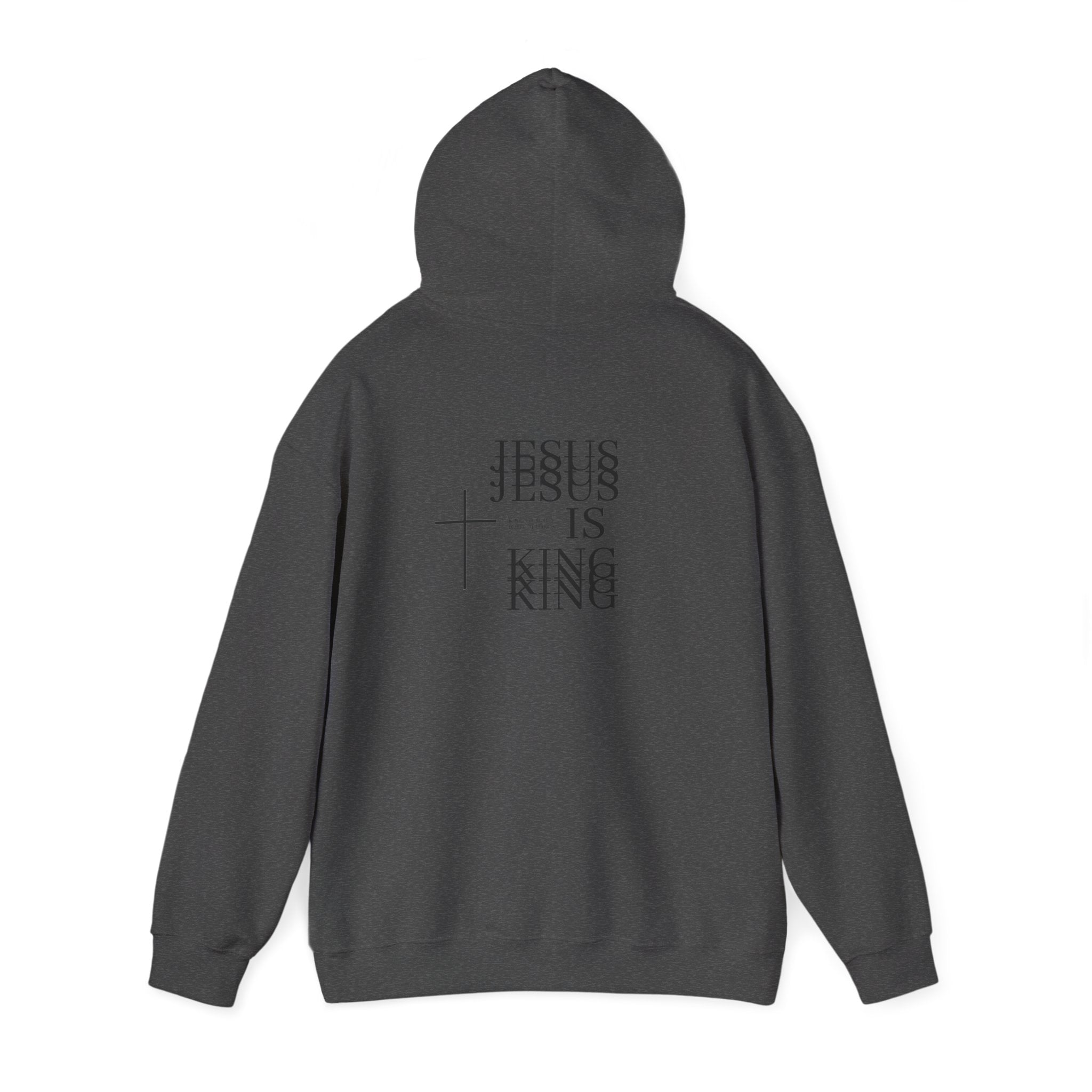 Jesus Is King Hoodie — Minimal Cross Christian Faith Sweatshirt