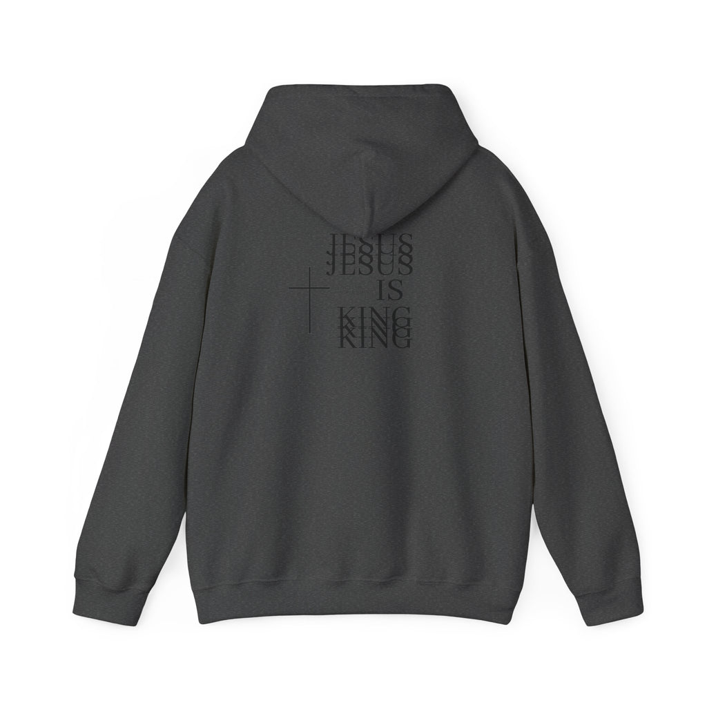 Jesus Is King Hoodie — Minimal Cross Christian Faith Sweatshirt