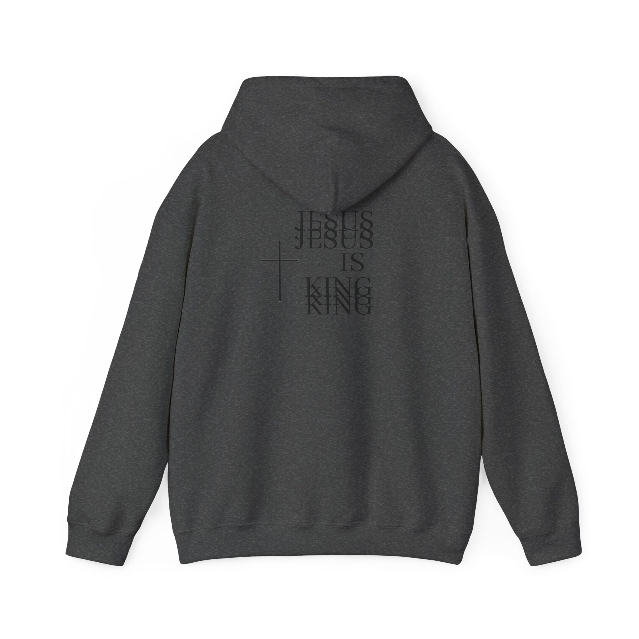 Jesus Is King Hoodie — Minimal Cross Christian Faith Sweatshirt
