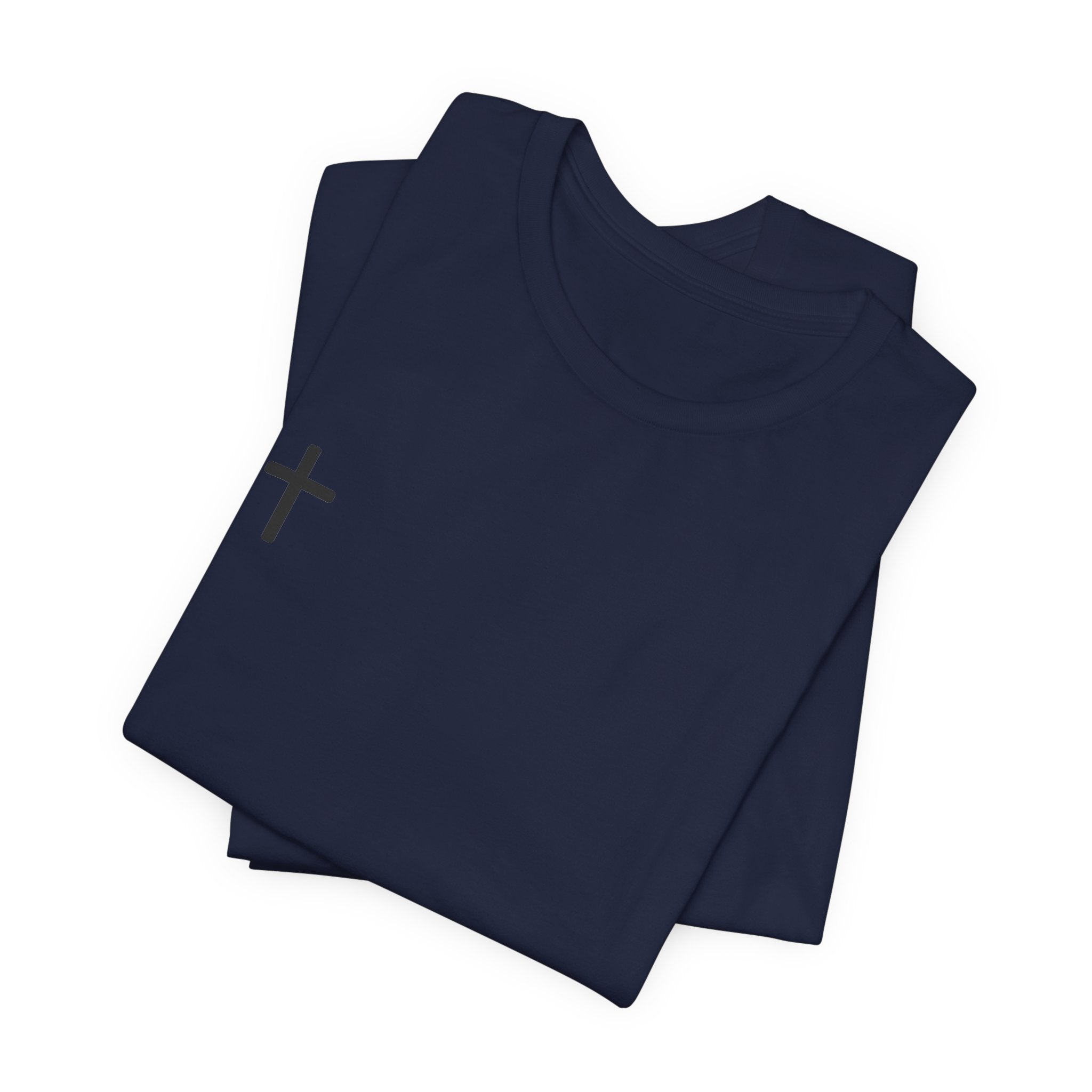 Minimal Cross Tee – Small Chest Christian Cross T‑Shirt