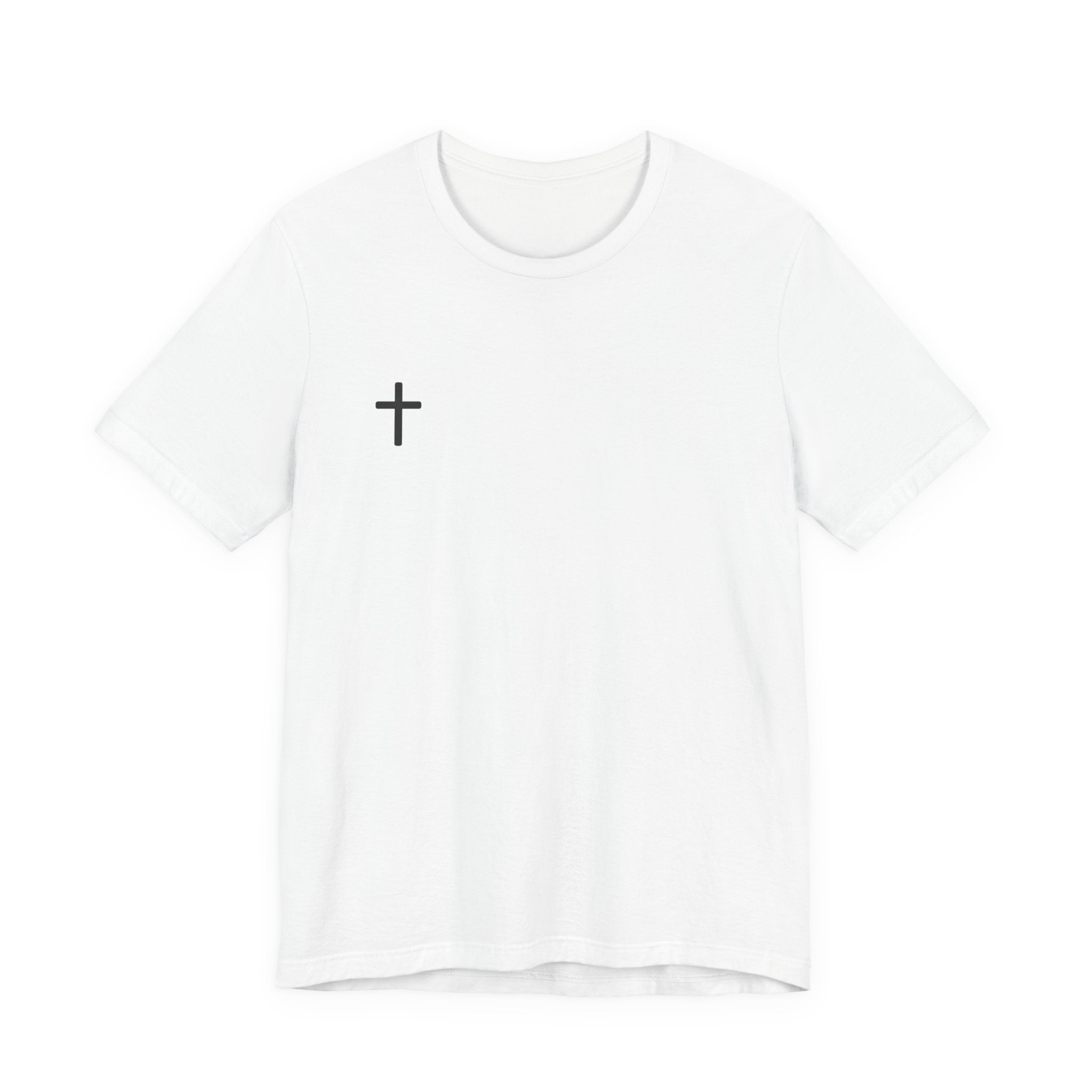 Minimal Cross Tee – Small Chest Christian Cross T‑Shirt