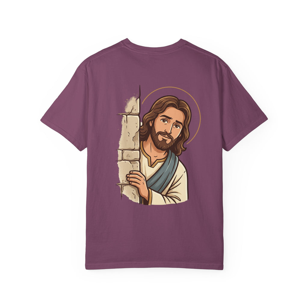 Jesus Peeking T‑Shirt — "Would Jesus do that?" Christian Graphic Tee
