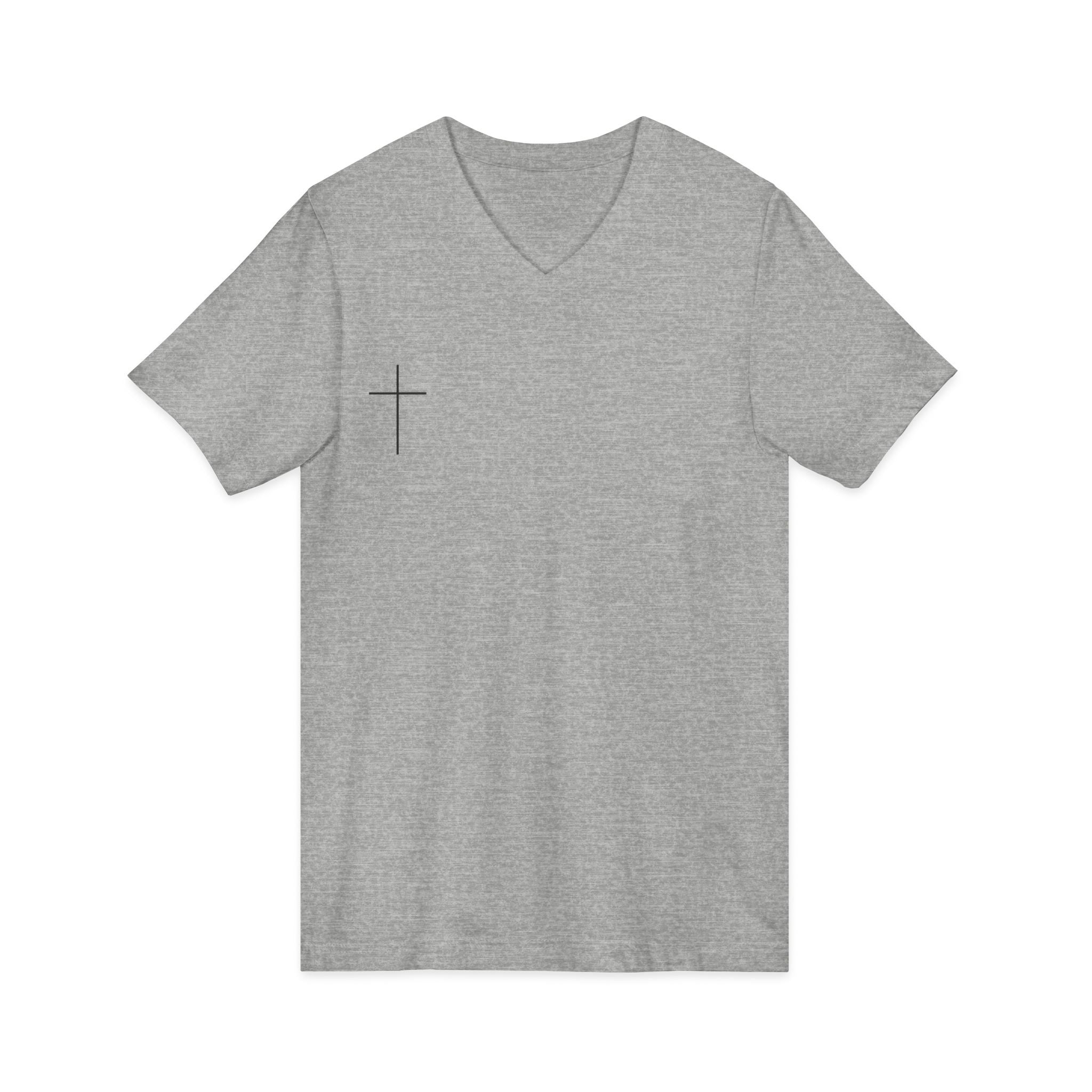God's Child V-Neck Tee — Minimal Cross Christian Faith T-Shirt