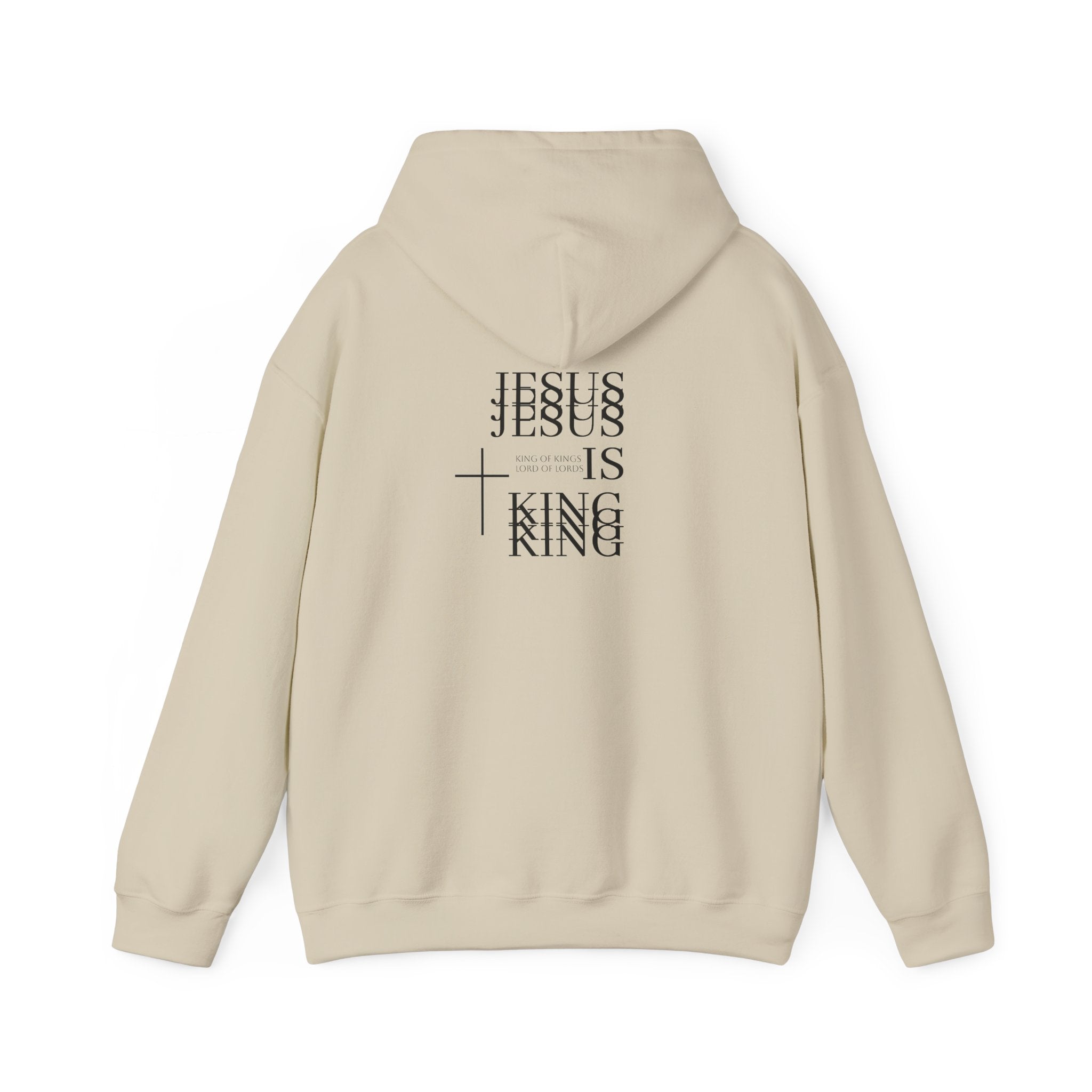 Minimal Cross Hoodie — Small Chest Cross Graphic Pullover