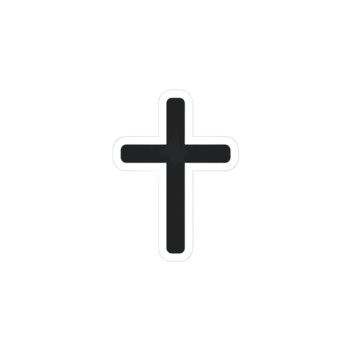 Minimal Cross Sticker — Small Kiss-Cut Christian Faith Decal for Laptops & Water Bottles