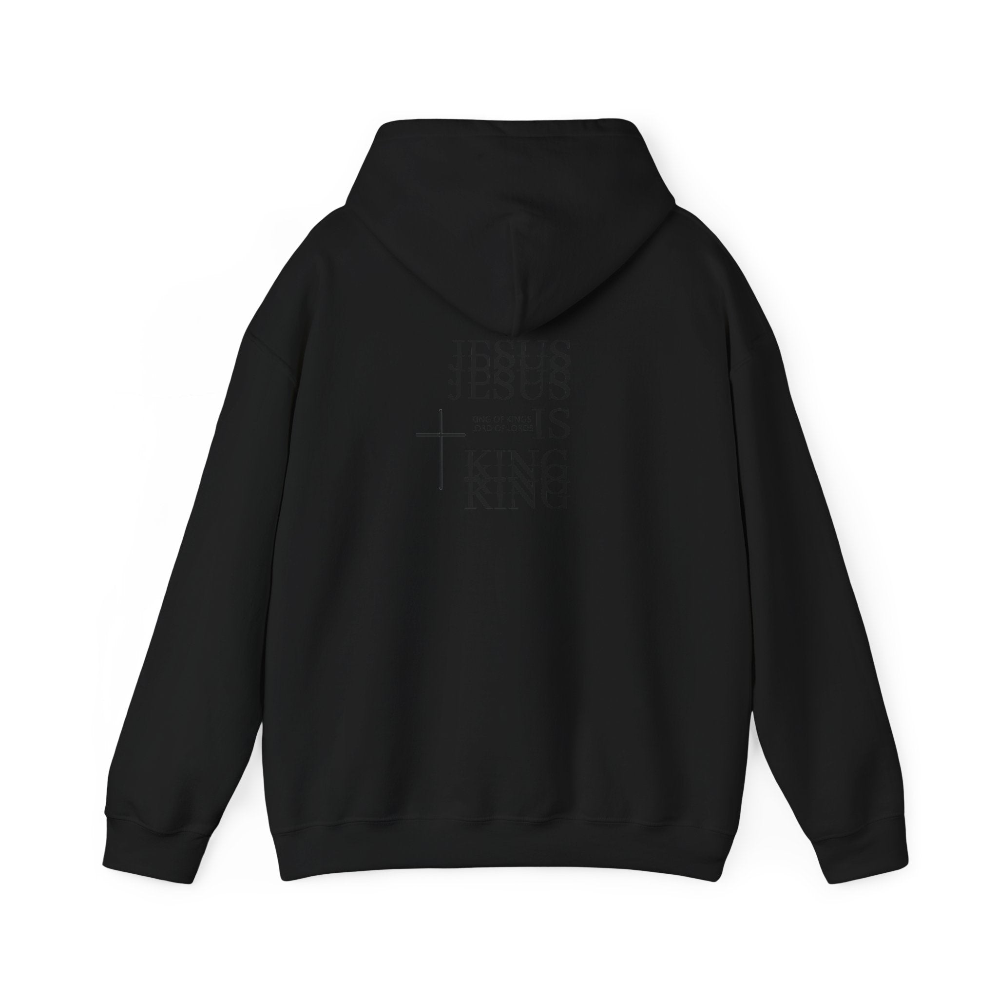 Minimal Cross Hoodie — Small Chest Cross Graphic Pullover