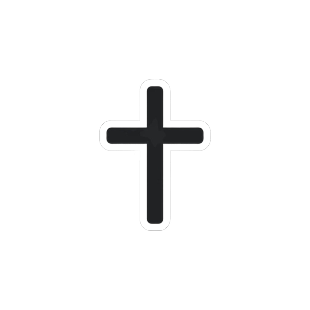 Minimal Cross Sticker — Small Kiss-Cut Christian Faith Decal for Laptops & Water Bottles