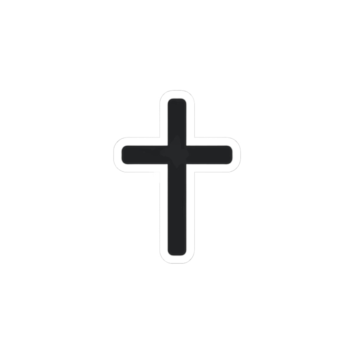 Minimal Cross Sticker — Small Kiss-Cut Christian Faith Decal for Laptops & Water Bottles