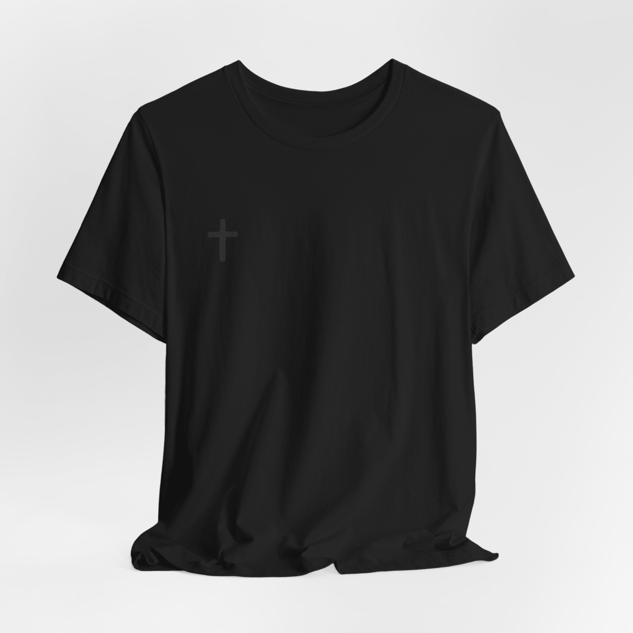 Minimal Cross Tee – Small Chest Christian Cross T‑Shirt