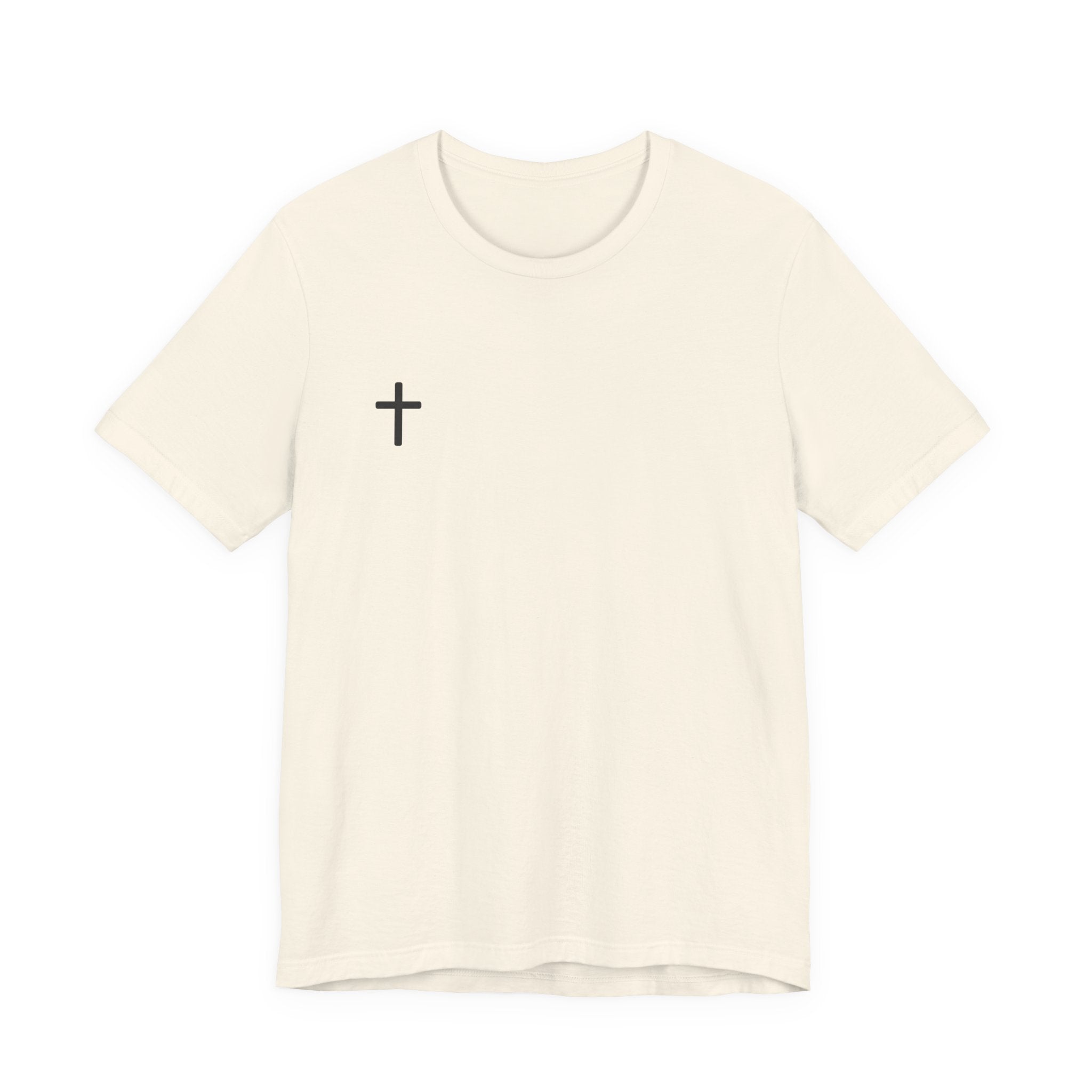 Minimal Cross Tee – Small Chest Christian Cross T‑Shirt
