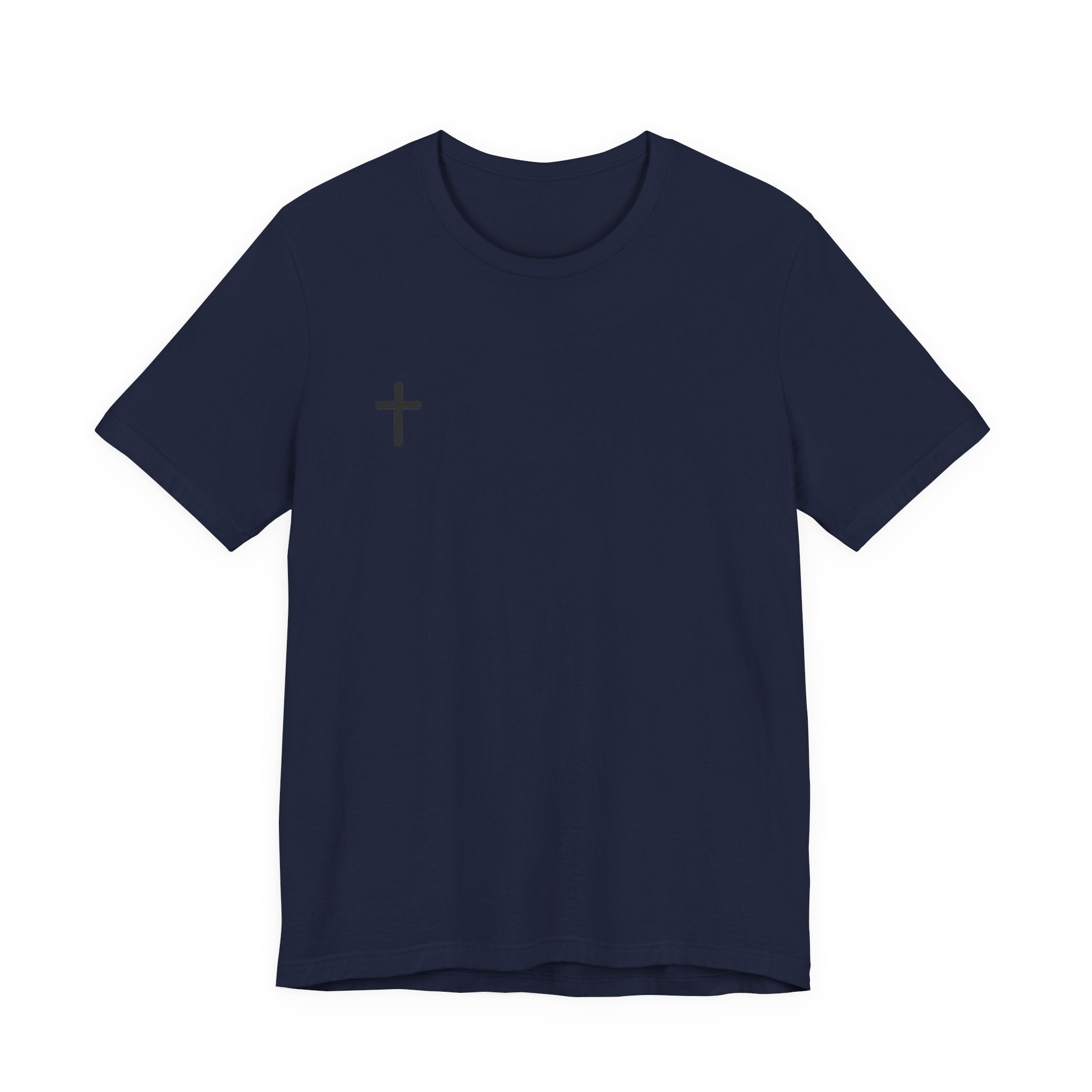 Minimal Cross Tee – Small Chest Christian Cross T‑Shirt