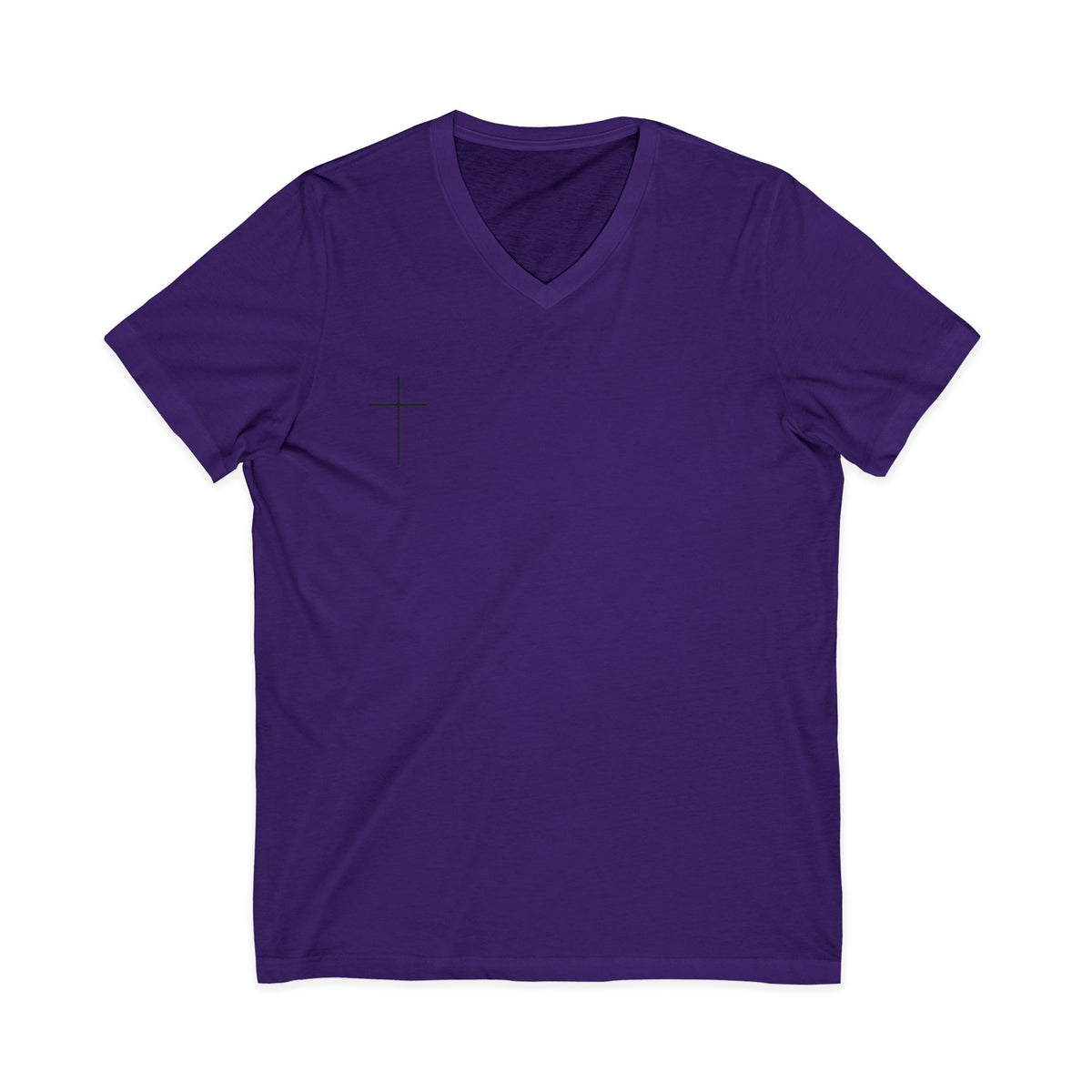 God's Child V-Neck Tee — Minimal Cross Christian Faith T-Shirt