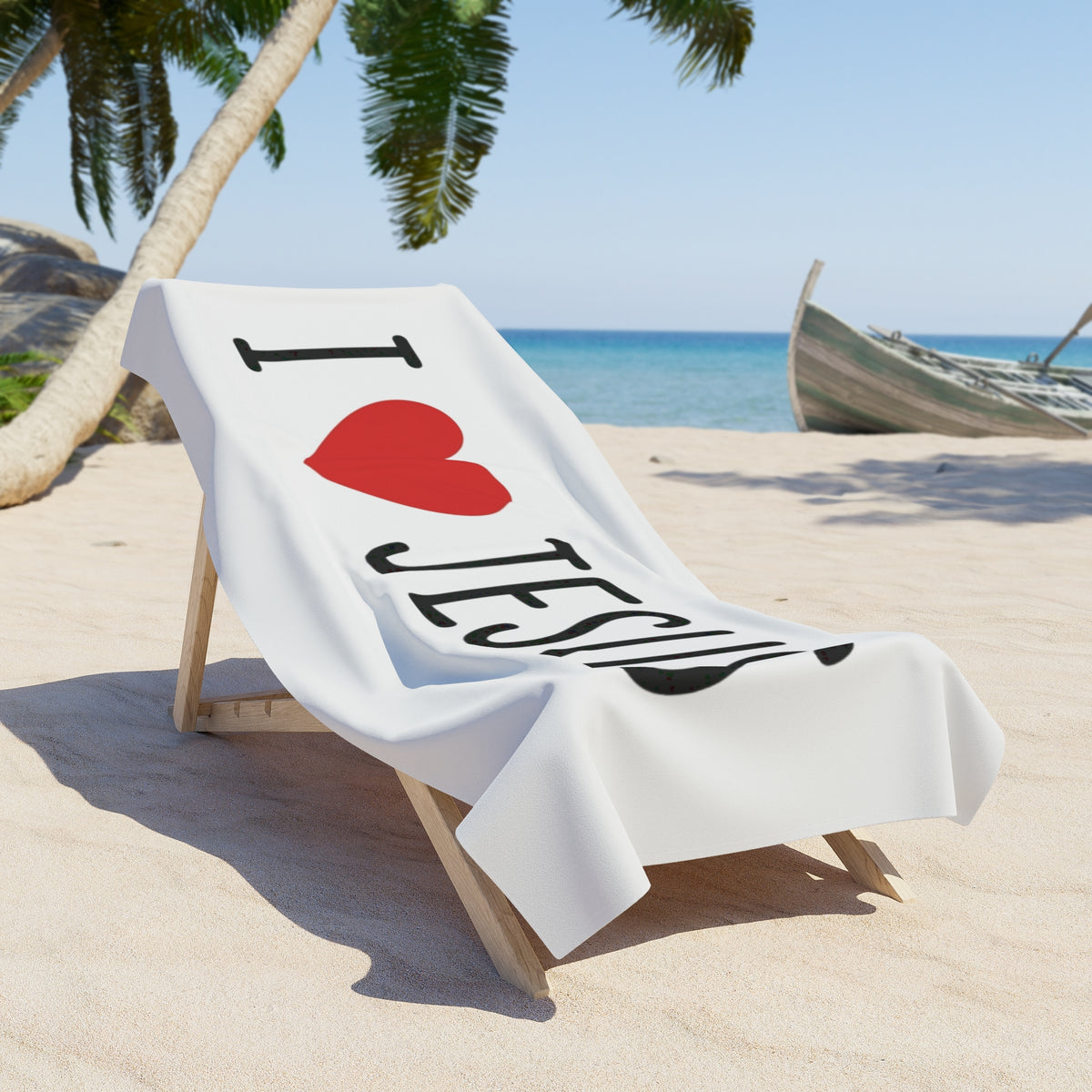 I  Jesus Beach Towel — Christian Faith Faithful Summer Pool Towel