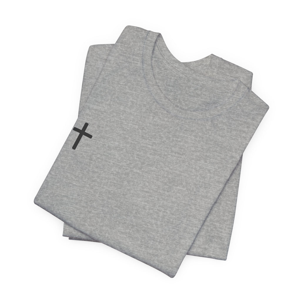 Minimal Cross Tee – Small Chest Christian Cross T‑Shirt