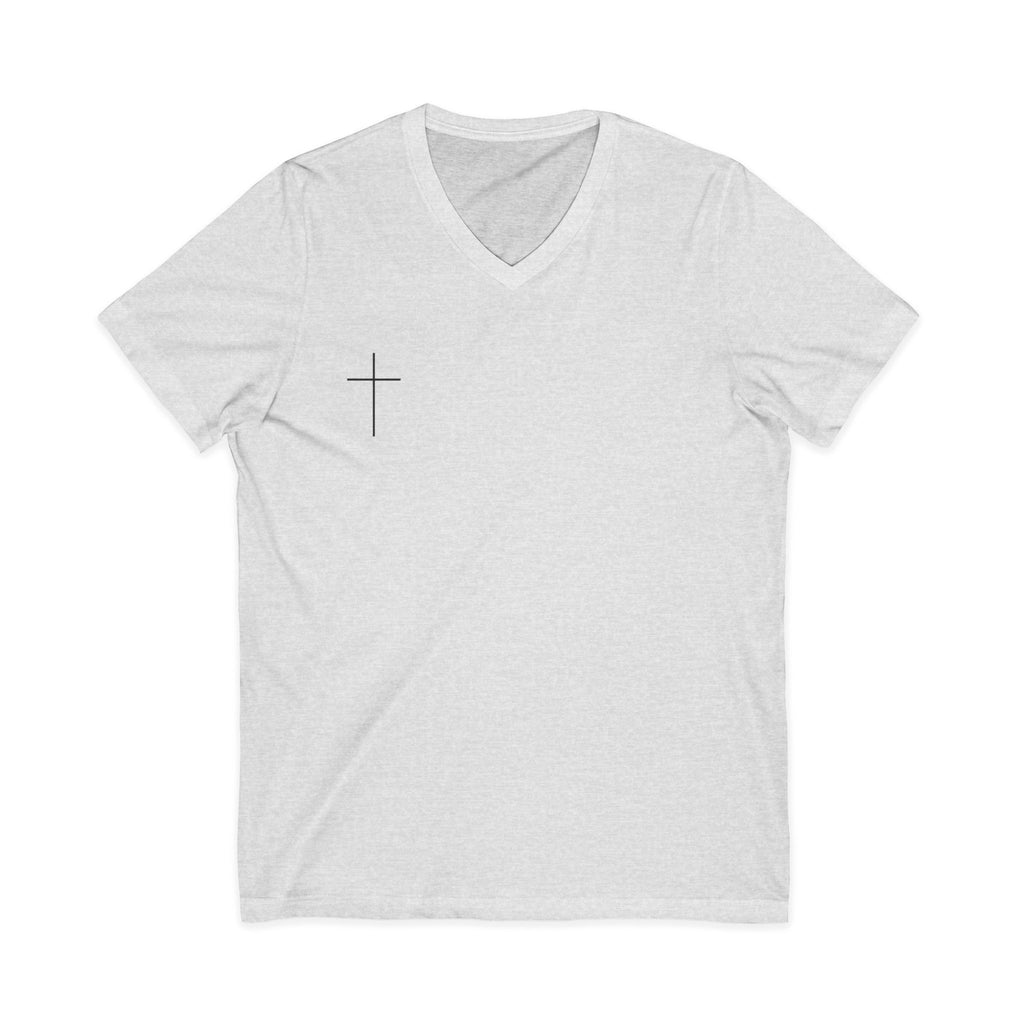 God's Child V-Neck Tee — Minimal Cross Christian Faith T-Shirt
