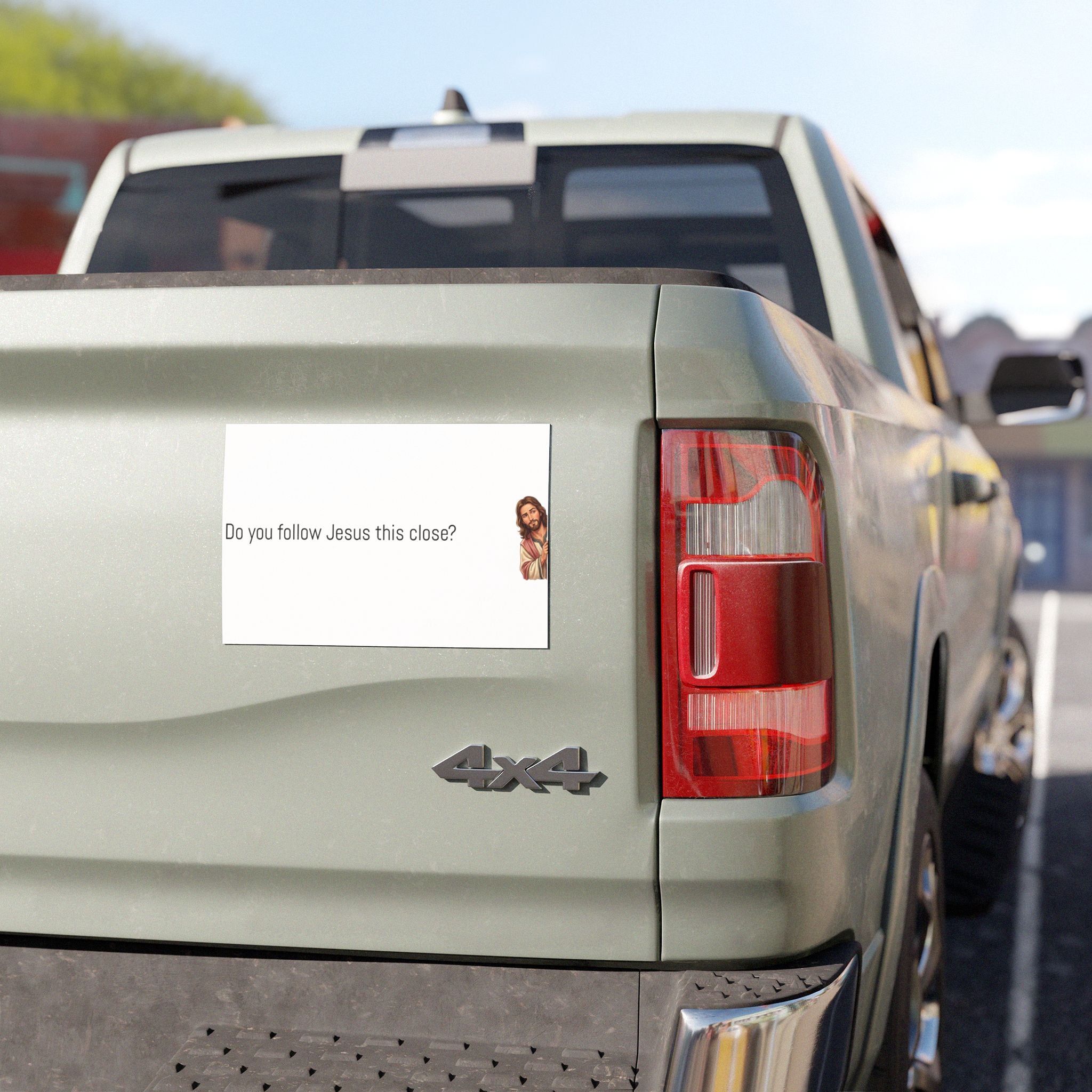 Jesus Car Magnet – "Do You Follow Jesus This Close?" Bumper Sticker Magnet