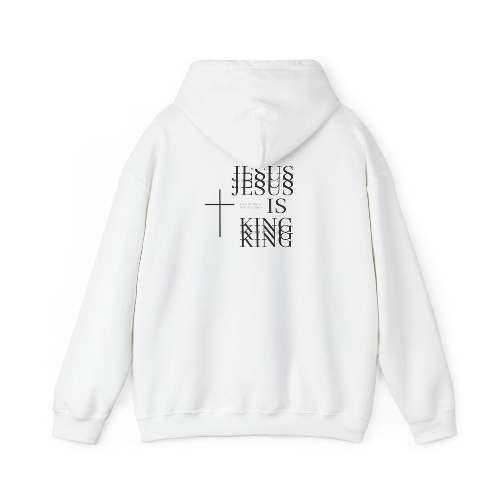 Jesus Is King Hoodie — Minimal Cross Christian Faith Sweatshirt