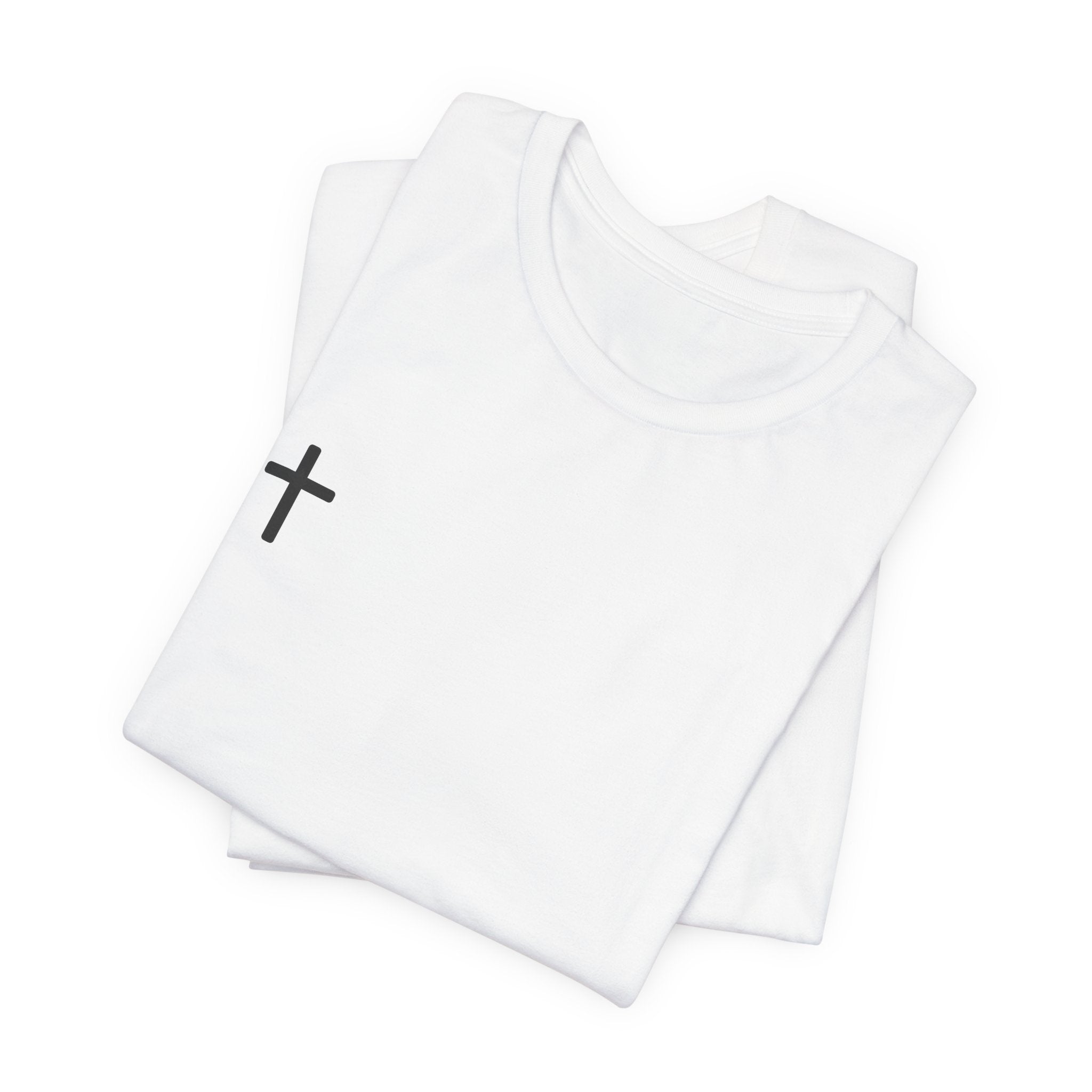 Minimal Cross Tee – Small Chest Christian Cross T‑Shirt