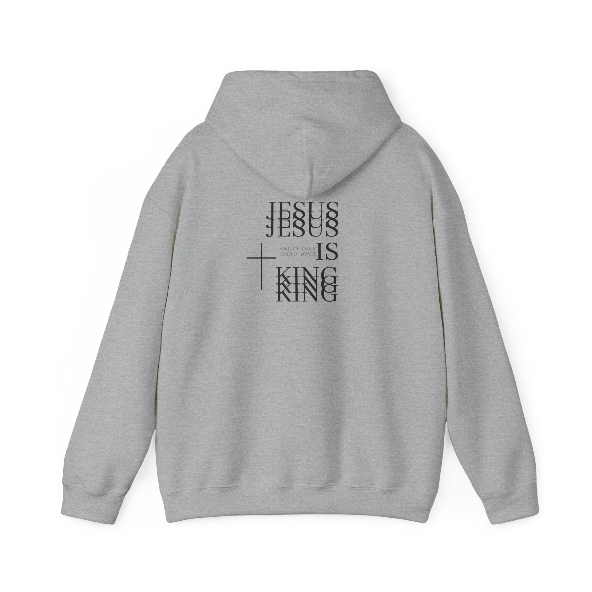Minimal Cross Hoodie — Small Chest Cross Graphic Pullover