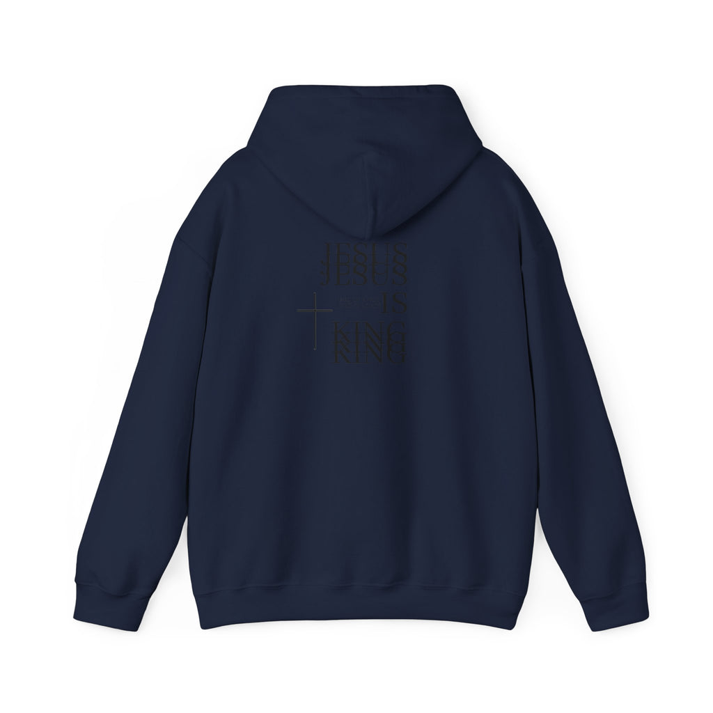 Minimal Cross Hoodie — Small Chest Cross Graphic Pullover