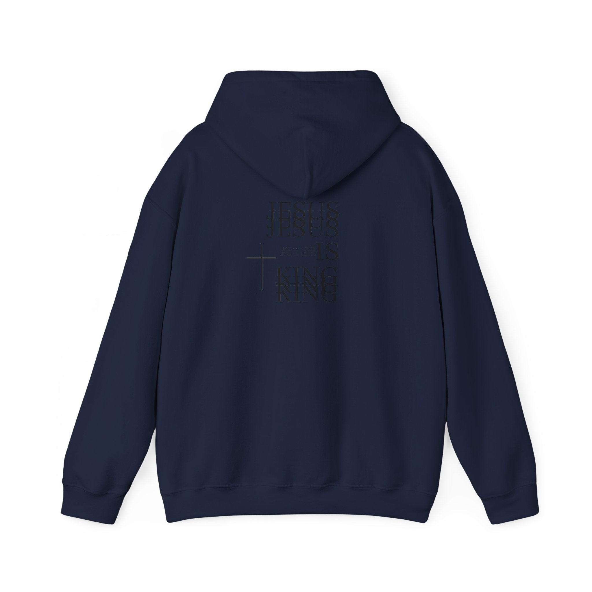 Minimal Cross Hoodie — Small Chest Cross Graphic Pullover