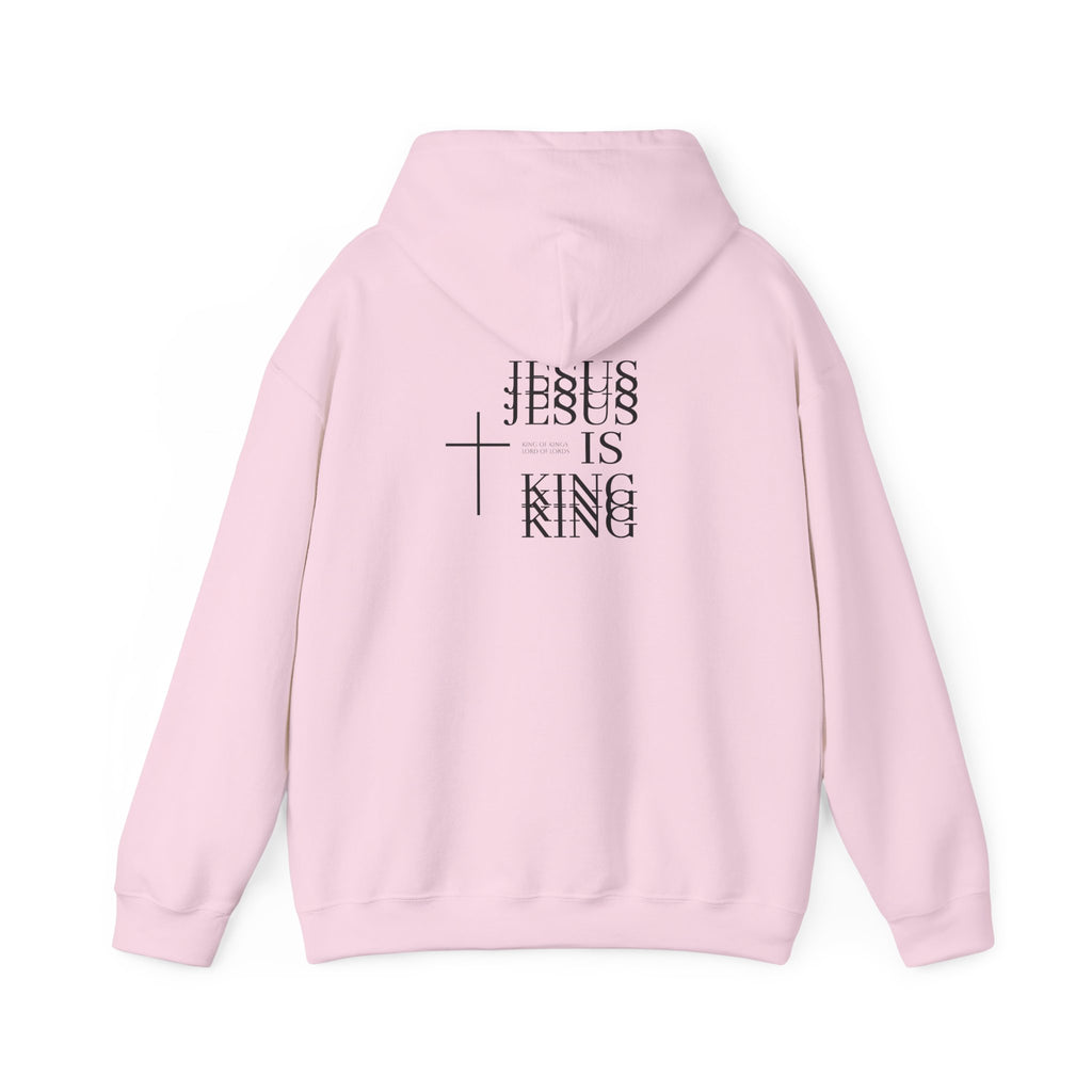 Jesus Is King Hoodie — Minimal Cross Christian Faith Sweatshirt