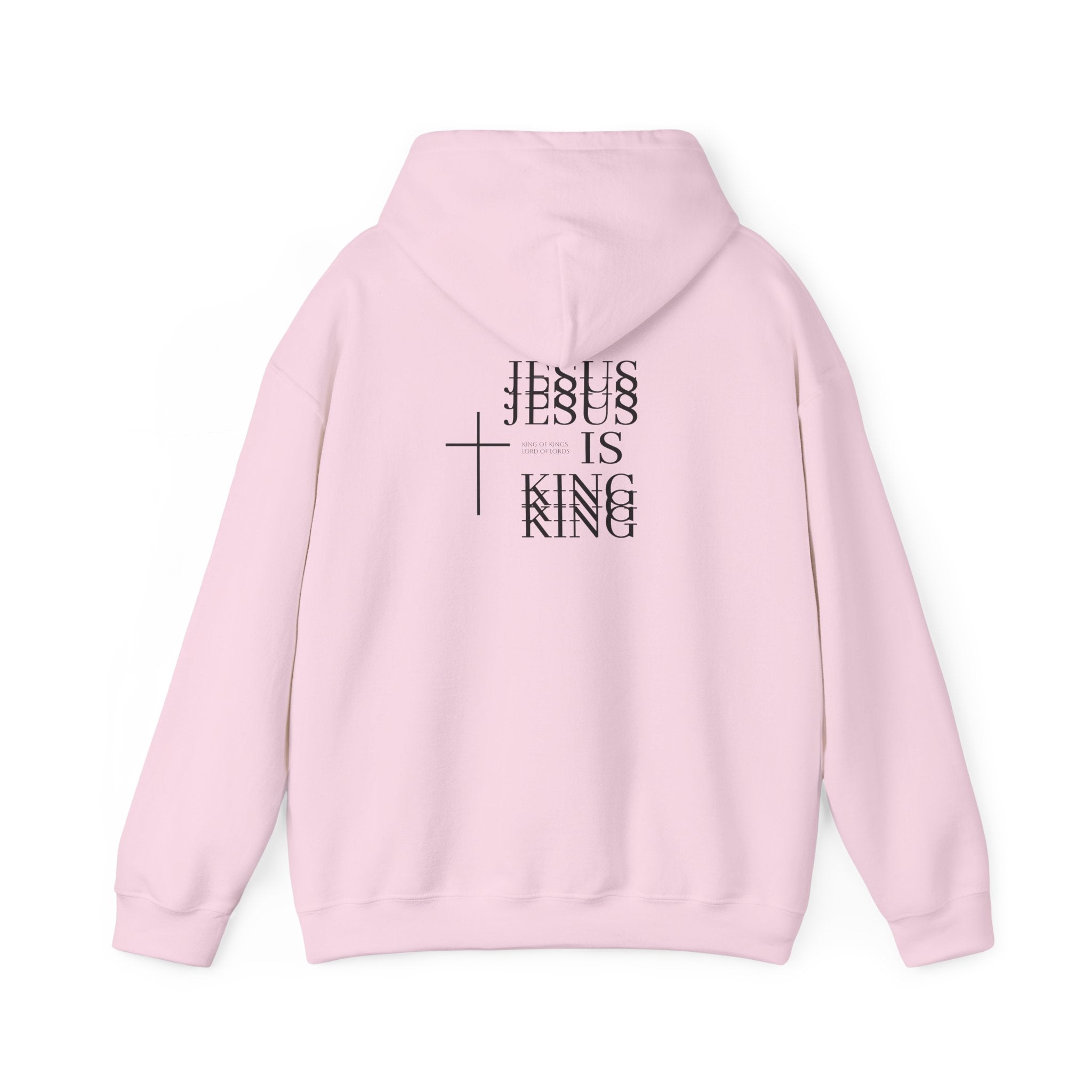 Jesus Is King Hoodie — Minimal Cross Christian Faith Sweatshirt