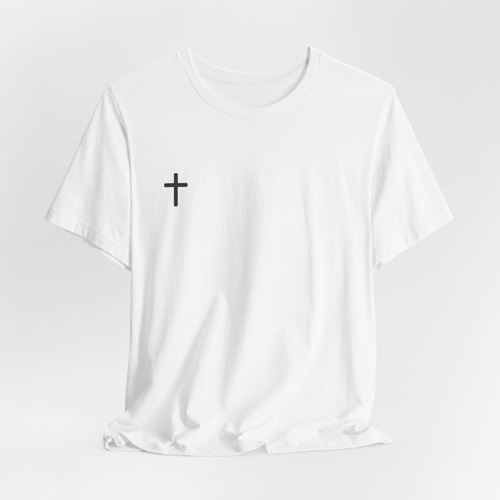 Minimal Cross Tee – Small Chest Christian Cross T‑Shirt