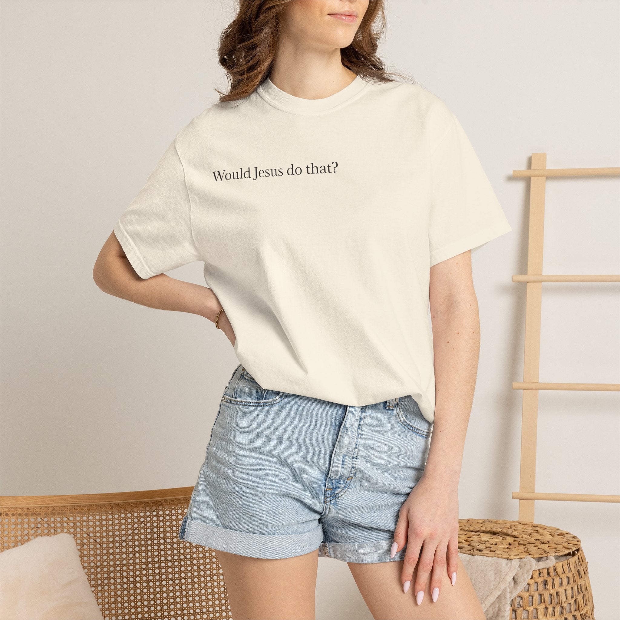 Jesus Peeking T‑Shirt — "Would Jesus do that?" Christian Graphic Tee