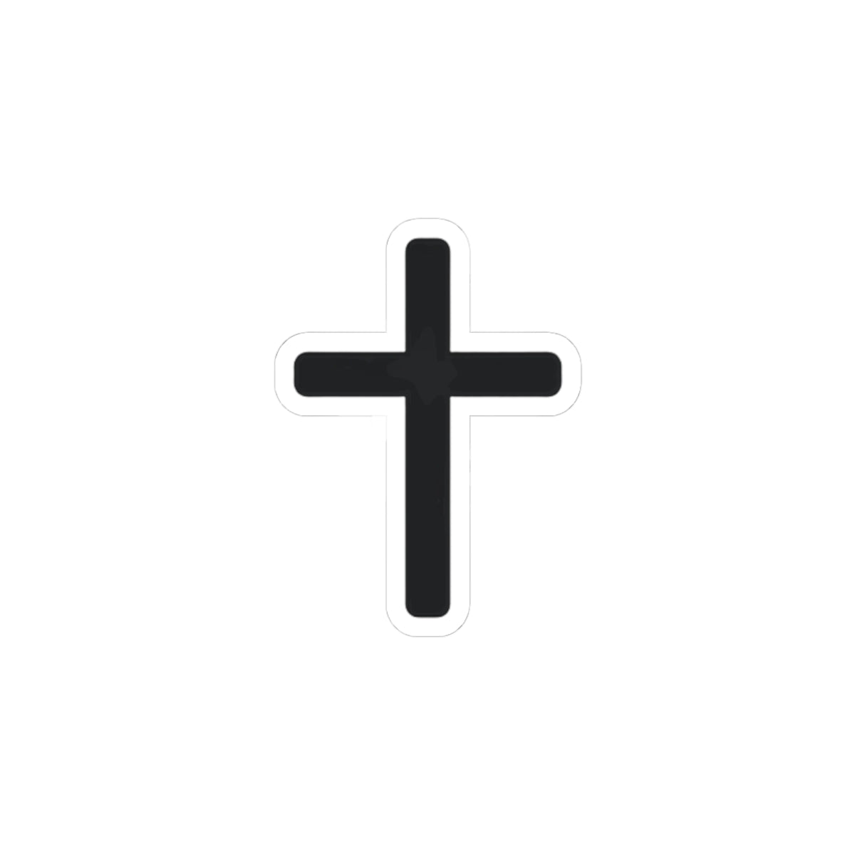 Minimal Cross Sticker — Small Kiss-Cut Christian Faith Decal for Laptops & Water Bottles