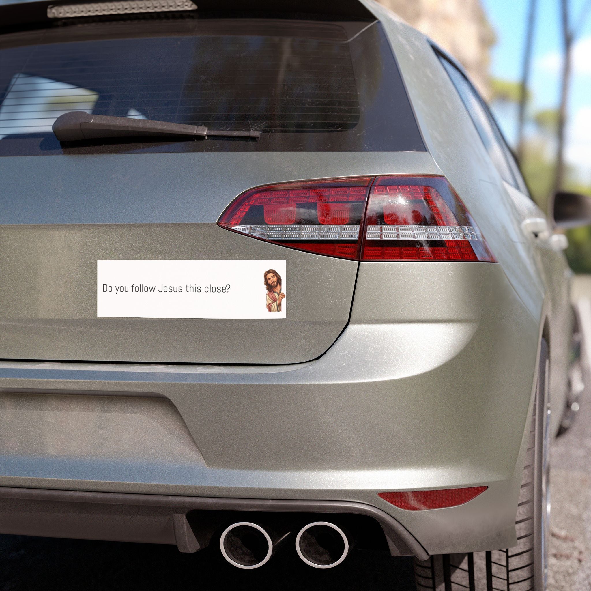 Jesus Car Magnet – "Do You Follow Jesus This Close?" Bumper Sticker Magnet