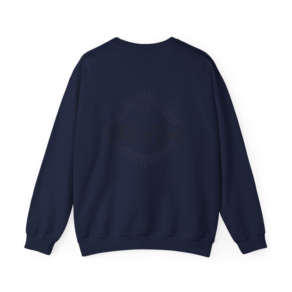 Cross Chest Crewneck Sweatshirt - Minimal Small Cross Christian Pullover