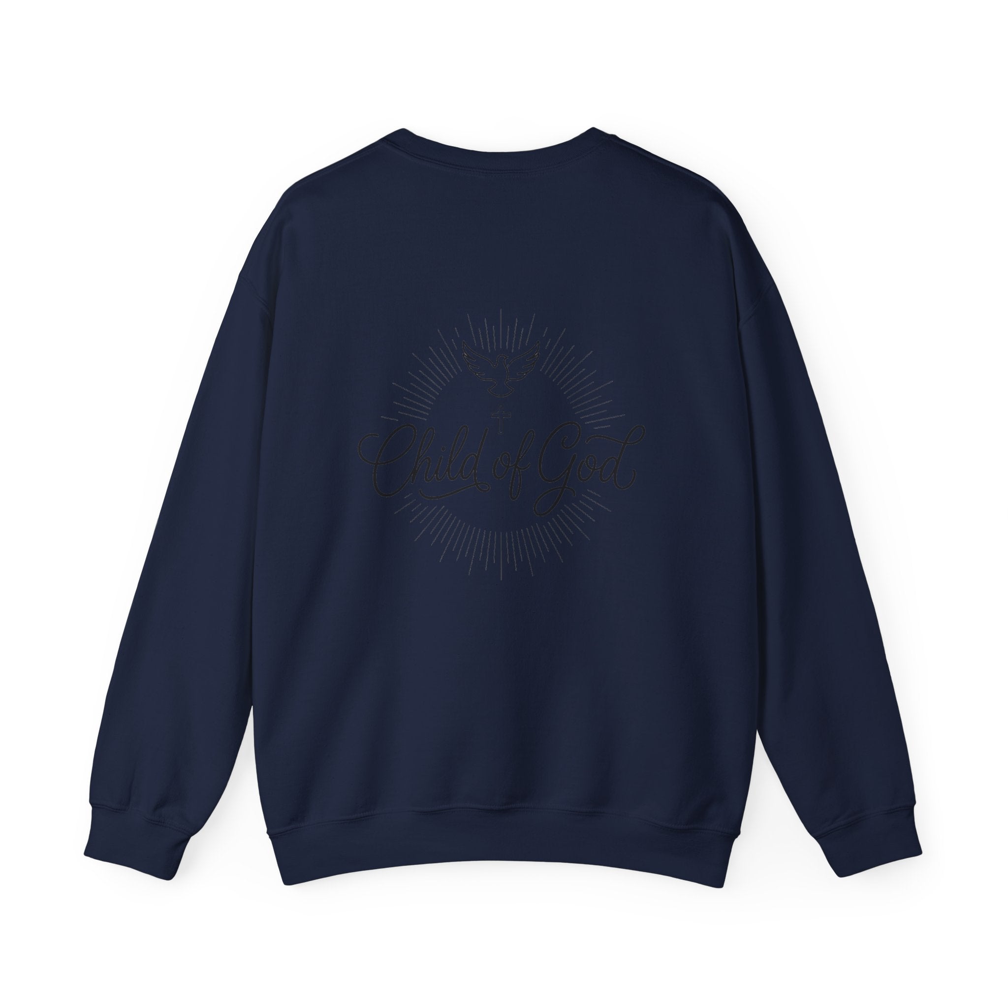 Cross Chest Crewneck Sweatshirt - Minimal Small Cross Christian Pullover