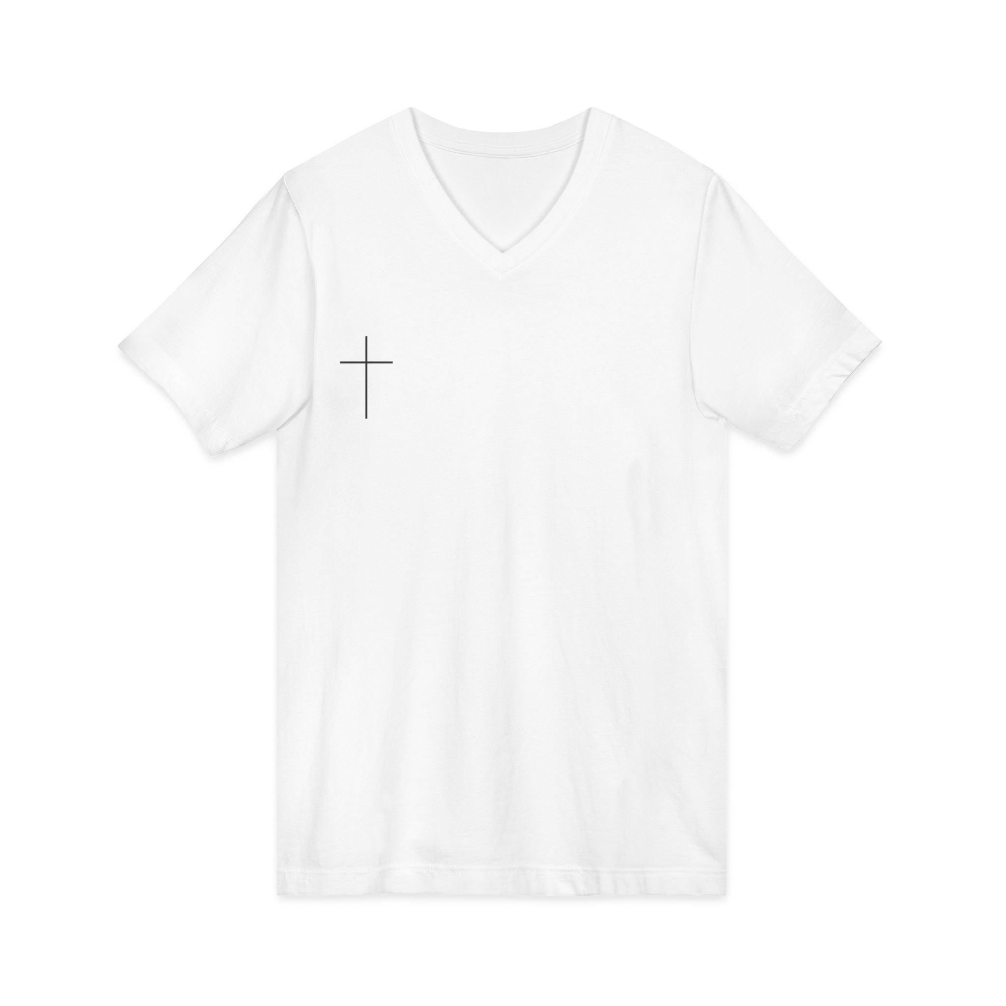 God's Child V-Neck Tee — Minimal Cross Christian Faith T-Shirt