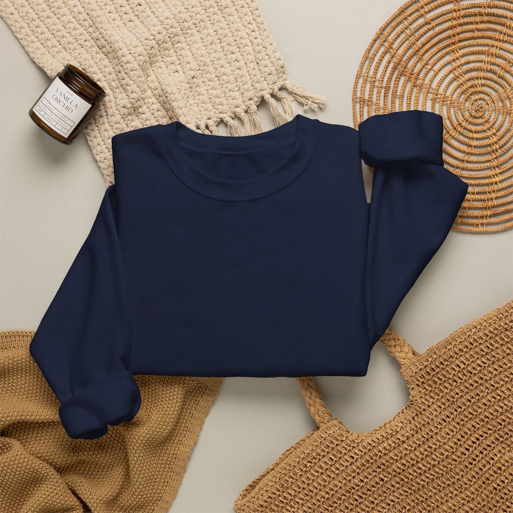 Minimal Tiny Cross Crewneck Sweatshirt