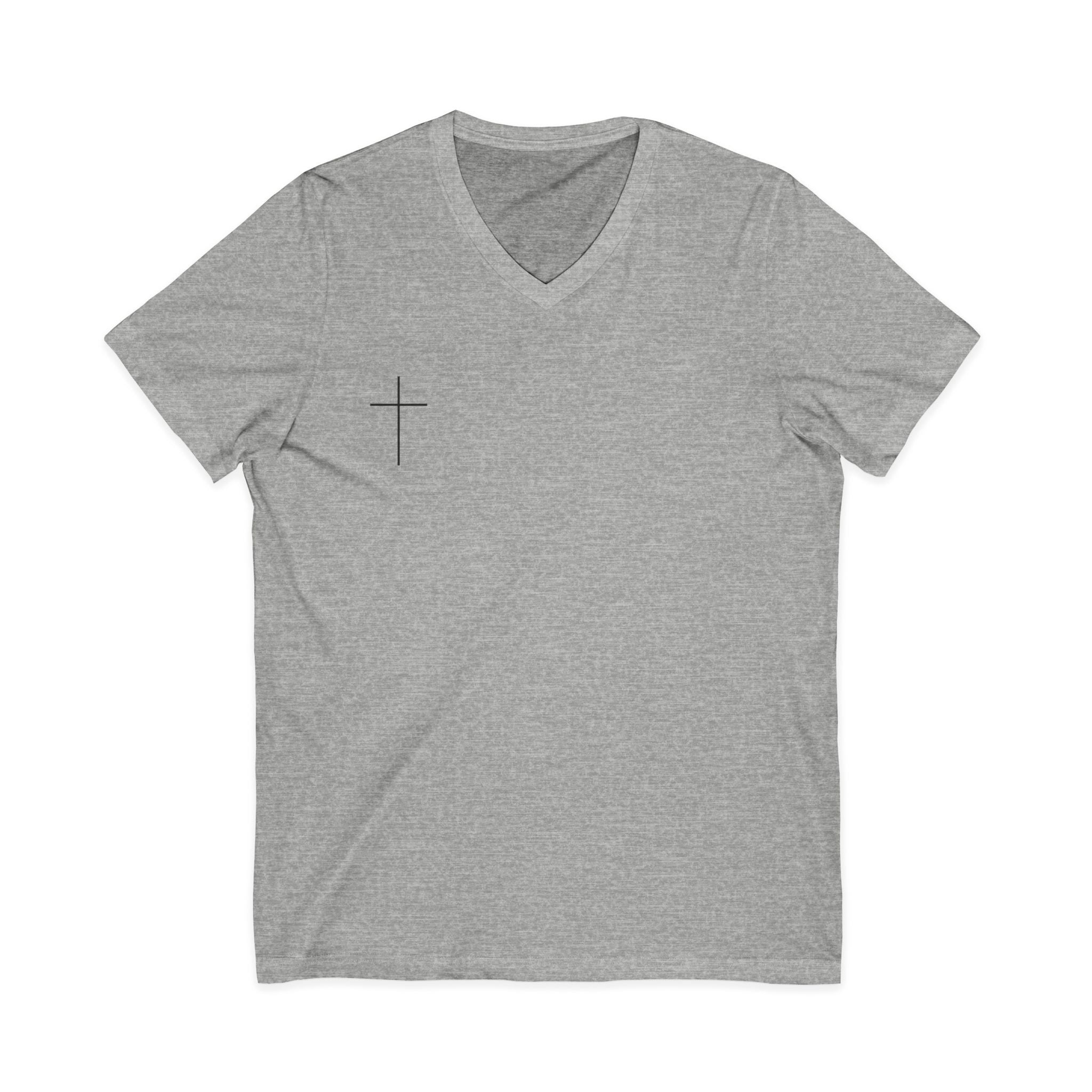 God's Child V-Neck Tee — Minimal Cross Christian Faith T-Shirt